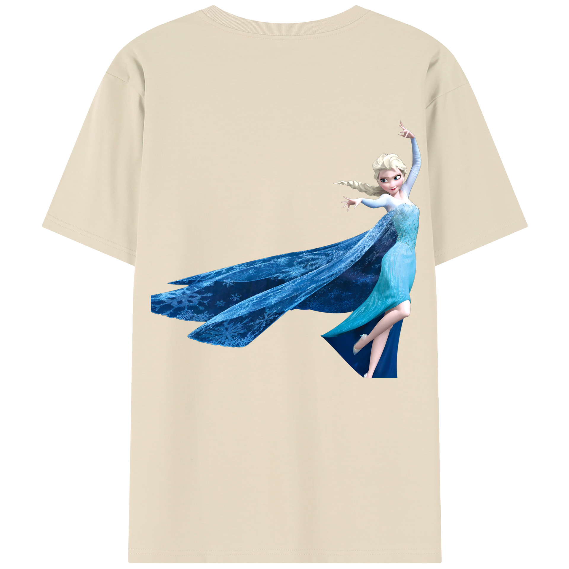 （画像用） アナと雪の女王 アンナ エルサ Frozen Anna Elsa 綿100％半袖Tシャツ（背面プリント）