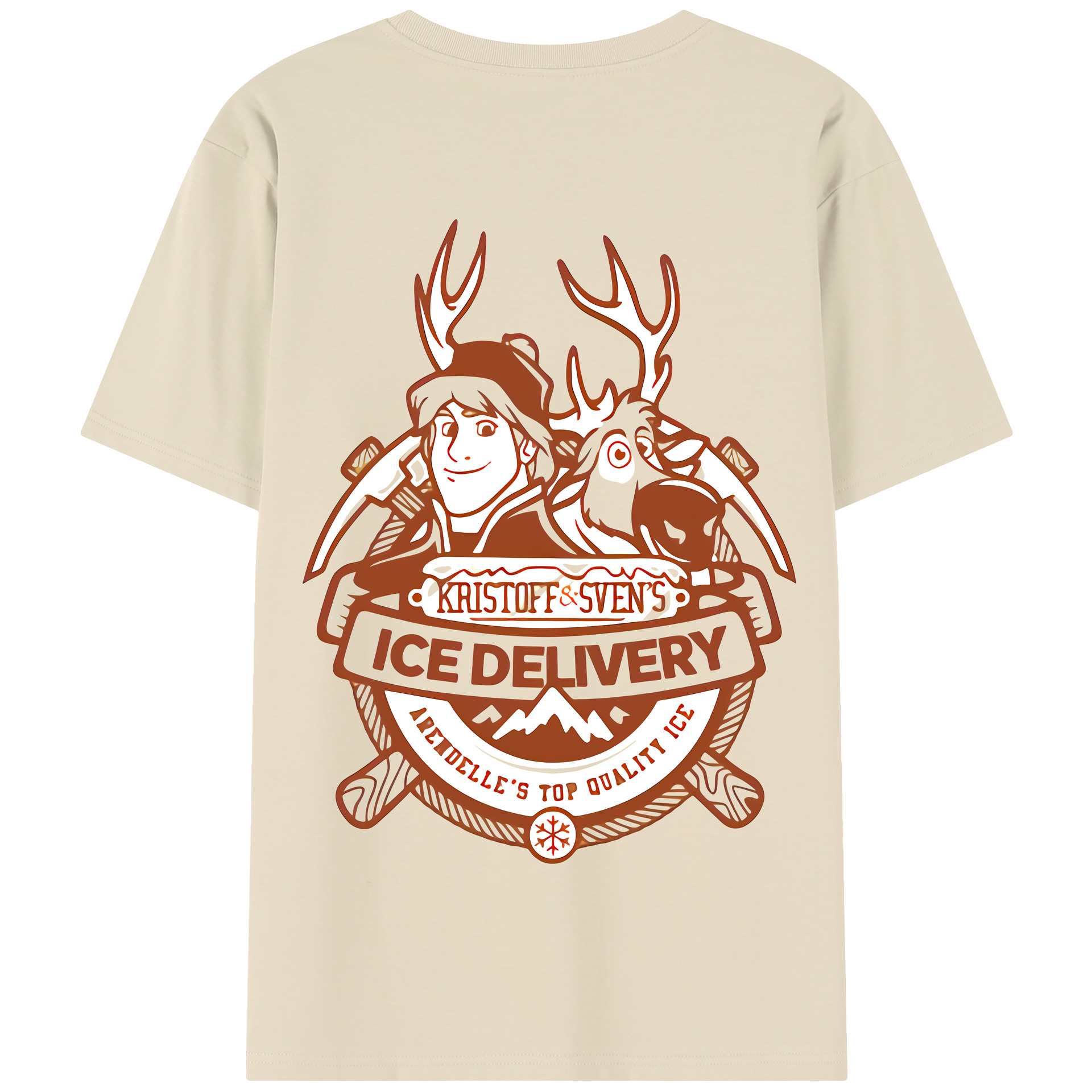 （画像用） アナと雪の女王 アンナ エルサ Frozen Anna Elsa 綿100％半袖Tシャツ（背面プリント）