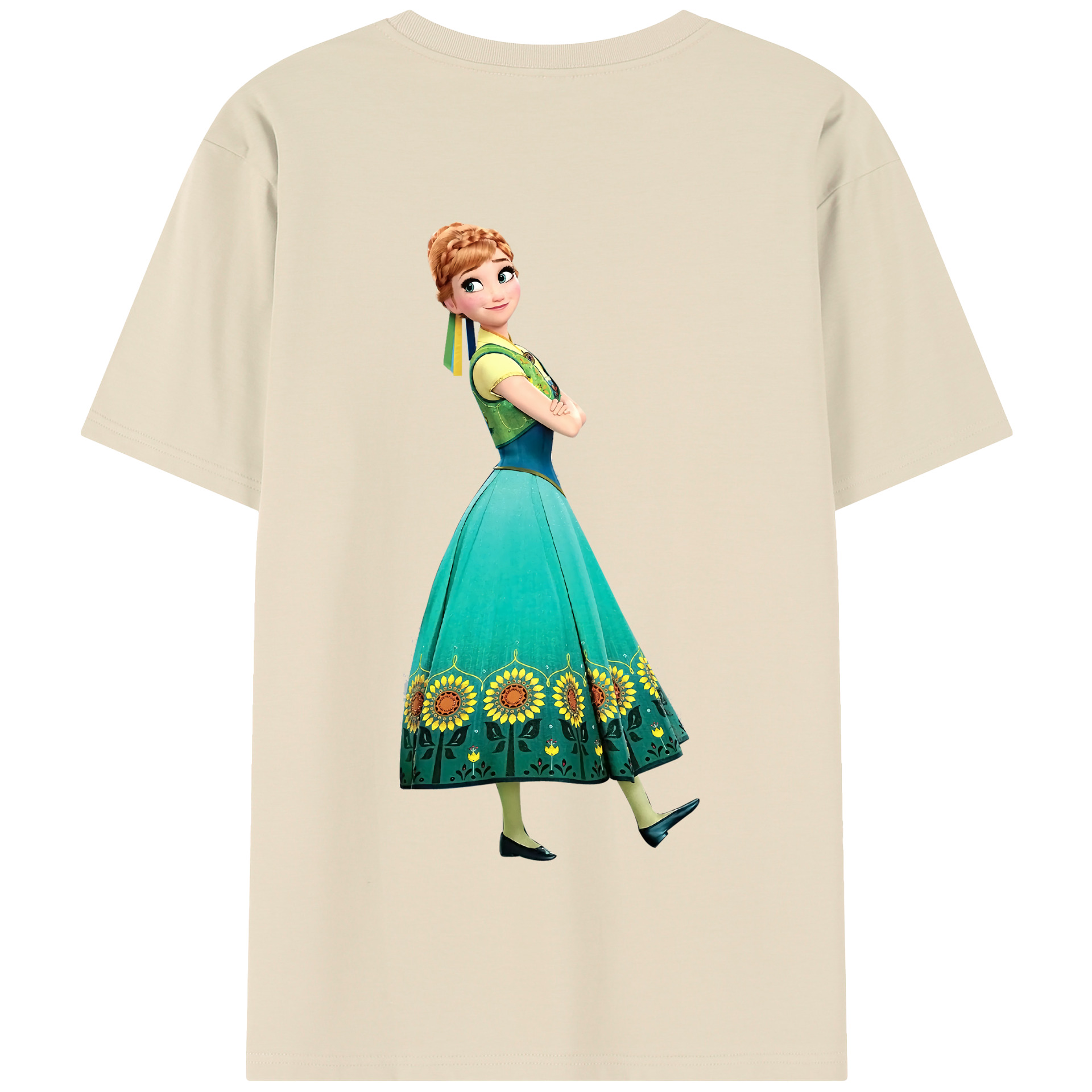 （画像用） アナと雪の女王 アンナ エルサ Frozen Anna Elsa 綿100％半袖Tシャツ（背面プリント）