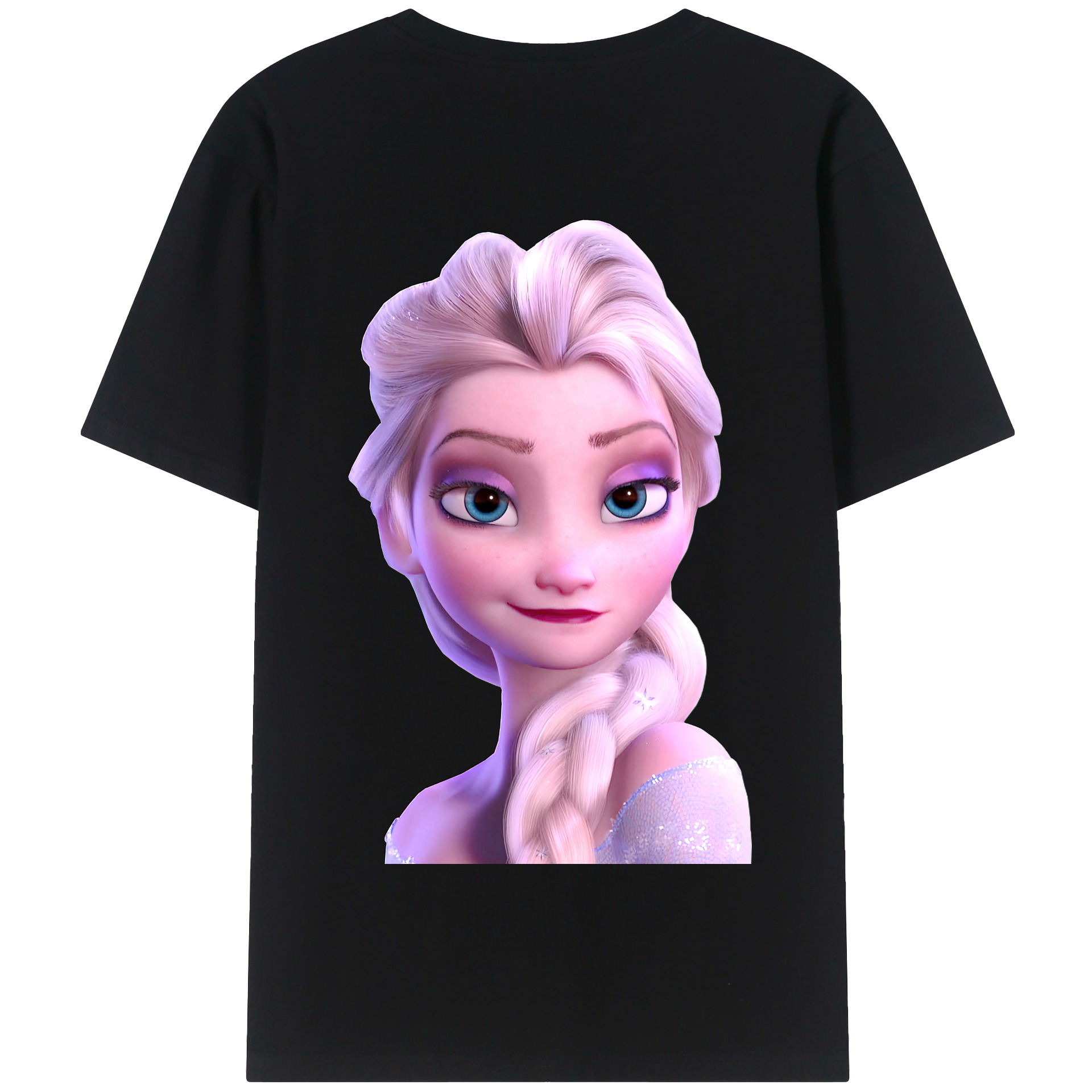 （画像用） アナと雪の女王 アンナ エルサ Frozen Anna Elsa 綿100％半袖Tシャツ（背面プリント）