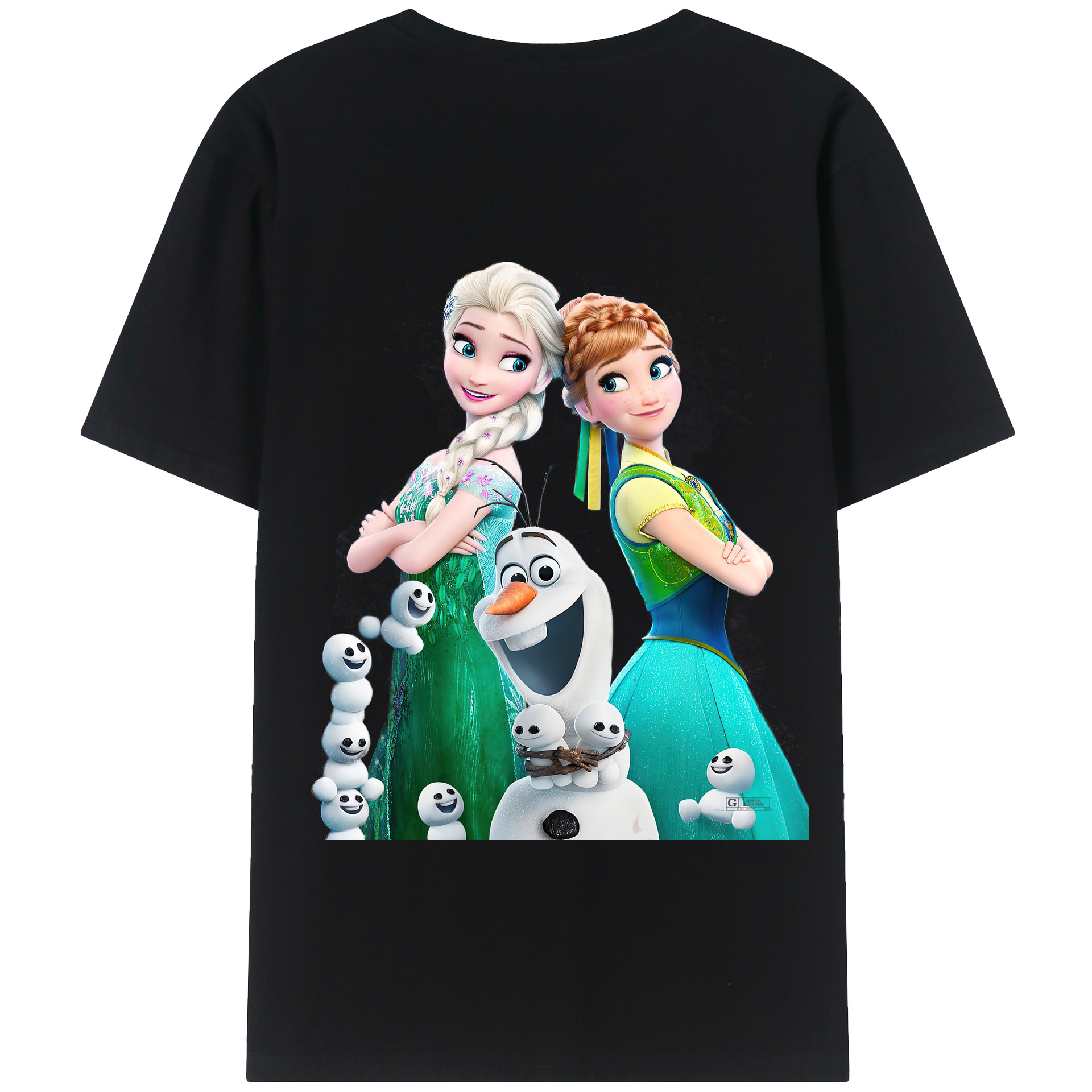 （画像用） アナと雪の女王 アンナ エルサ Frozen Anna Elsa 綿100％半袖Tシャツ（背面プリント）