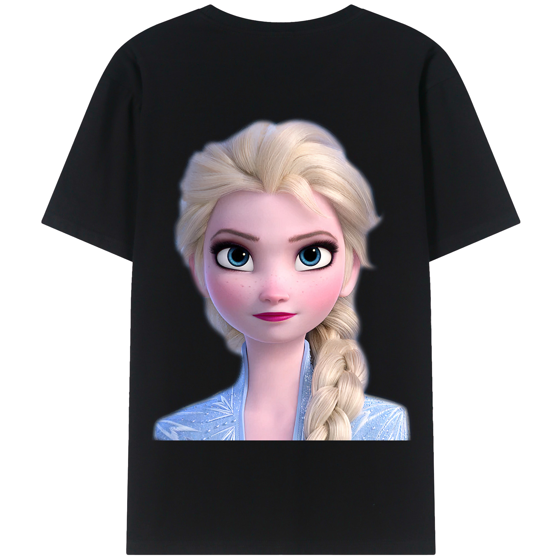 （画像用） アナと雪の女王 アンナ エルサ Frozen Anna Elsa 綿100％半袖Tシャツ（背面プリント）