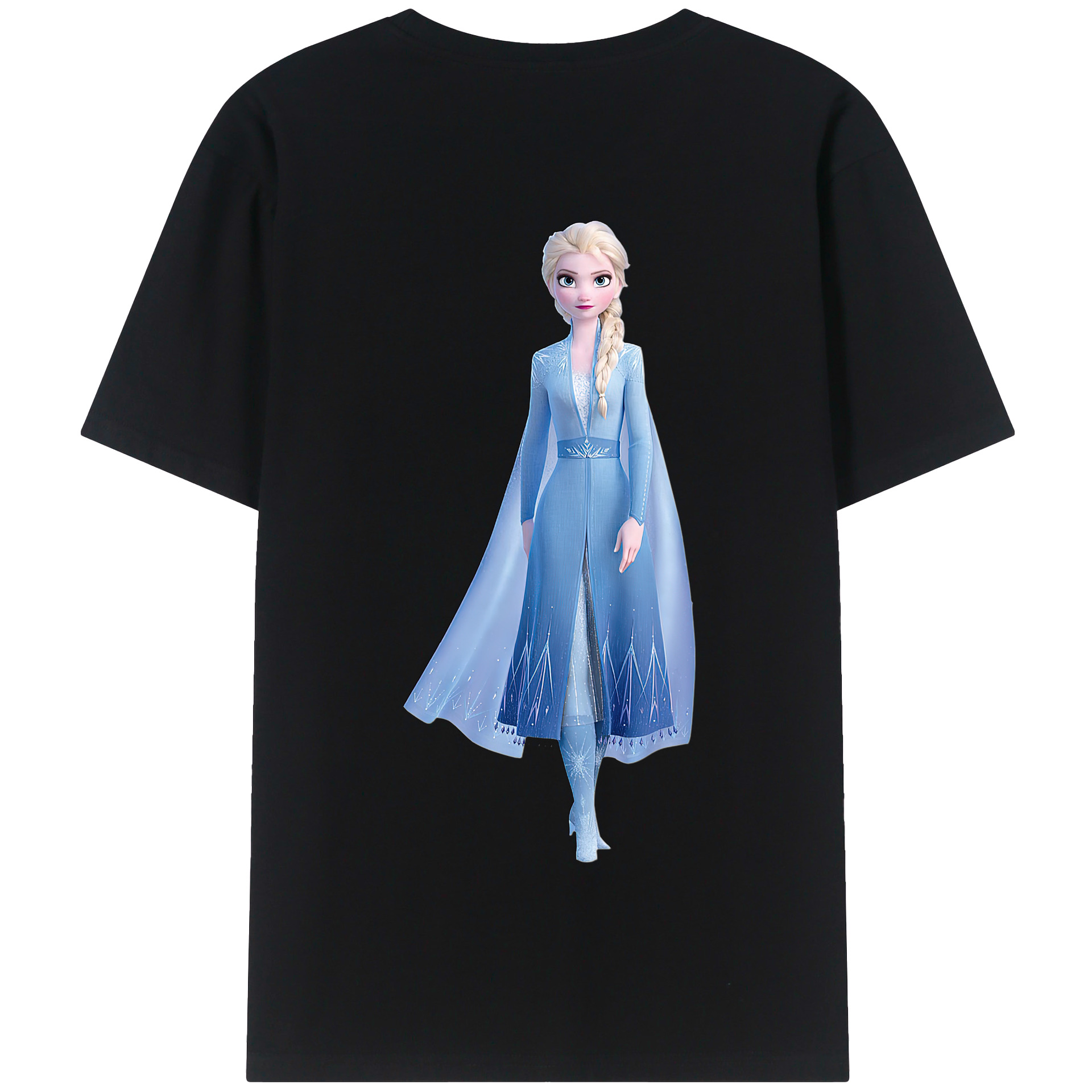 （画像用） アナと雪の女王 アンナ エルサ Frozen Anna Elsa 綿100％半袖Tシャツ（背面プリント）