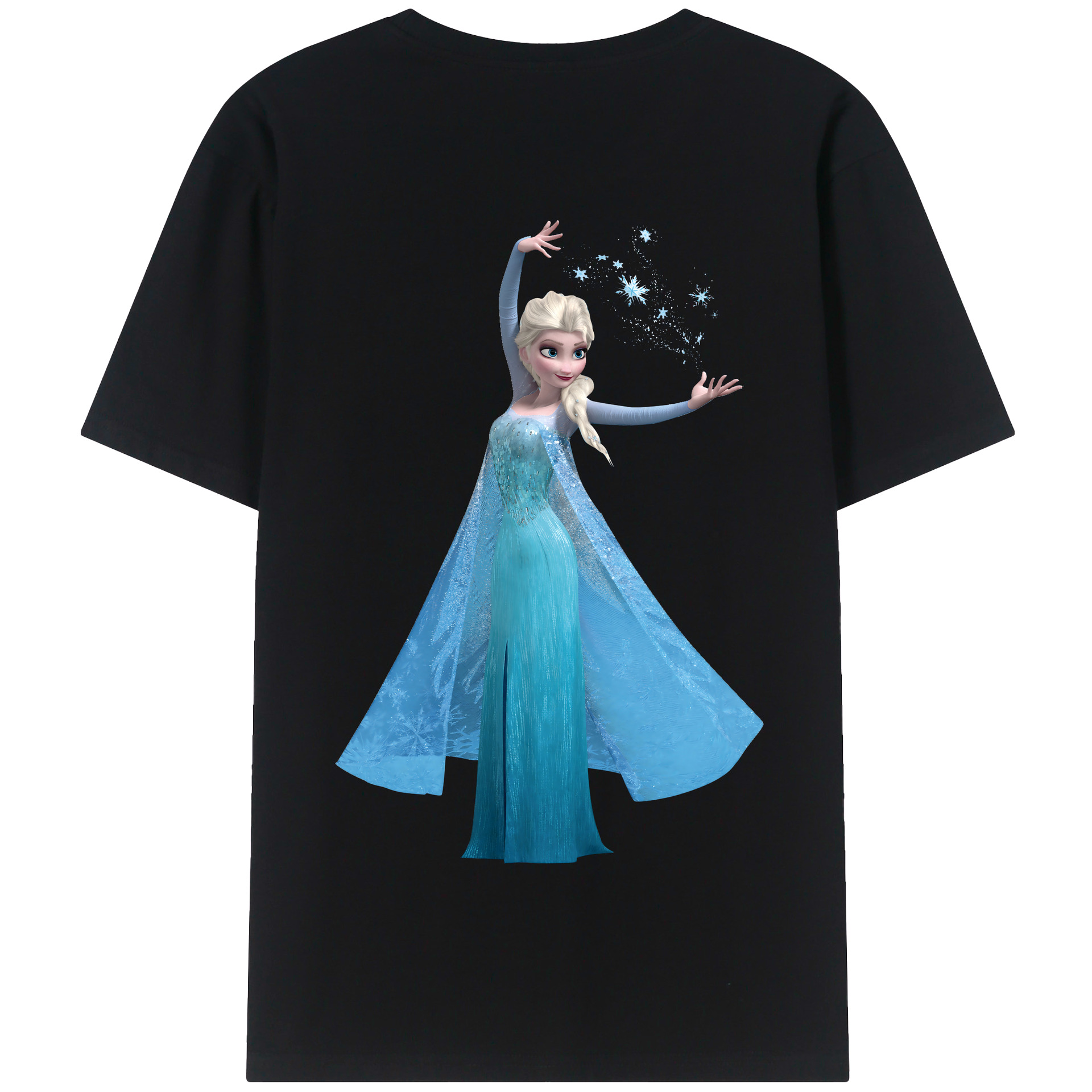（画像用） アナと雪の女王 アンナ エルサ Frozen Anna Elsa 綿100％半袖Tシャツ（背面プリント）