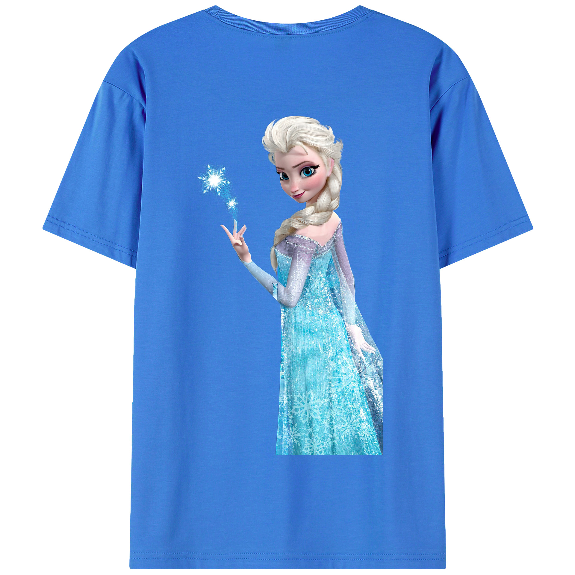 （画像用） アナと雪の女王 アンナ エルサ Frozen Anna Elsa 綿100％半袖Tシャツ（背面プリント）