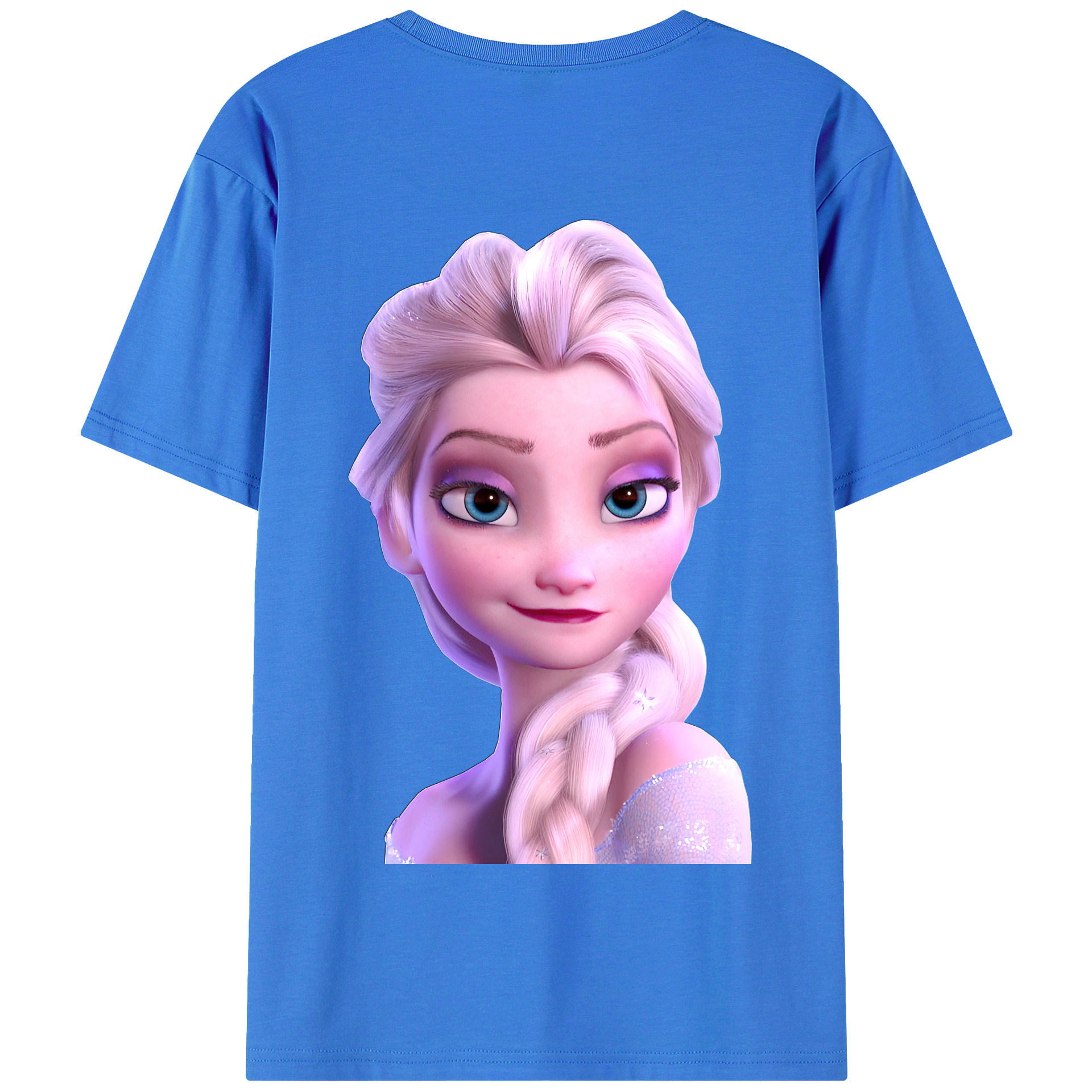 （画像用） アナと雪の女王 アンナ エルサ Frozen Anna Elsa 綿100％半袖Tシャツ（背面プリント）