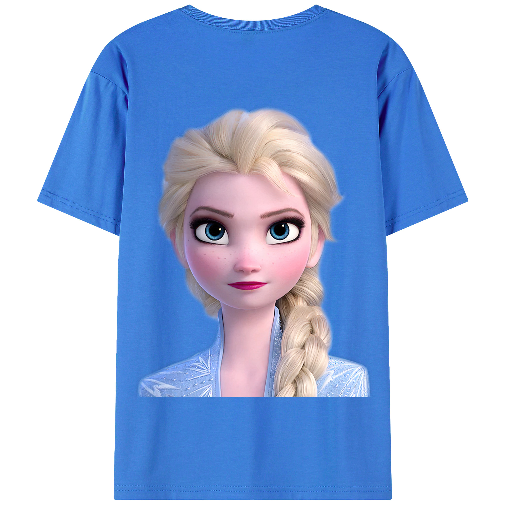 （画像用） アナと雪の女王 アンナ エルサ Frozen Anna Elsa 綿100％半袖Tシャツ（背面プリント）
