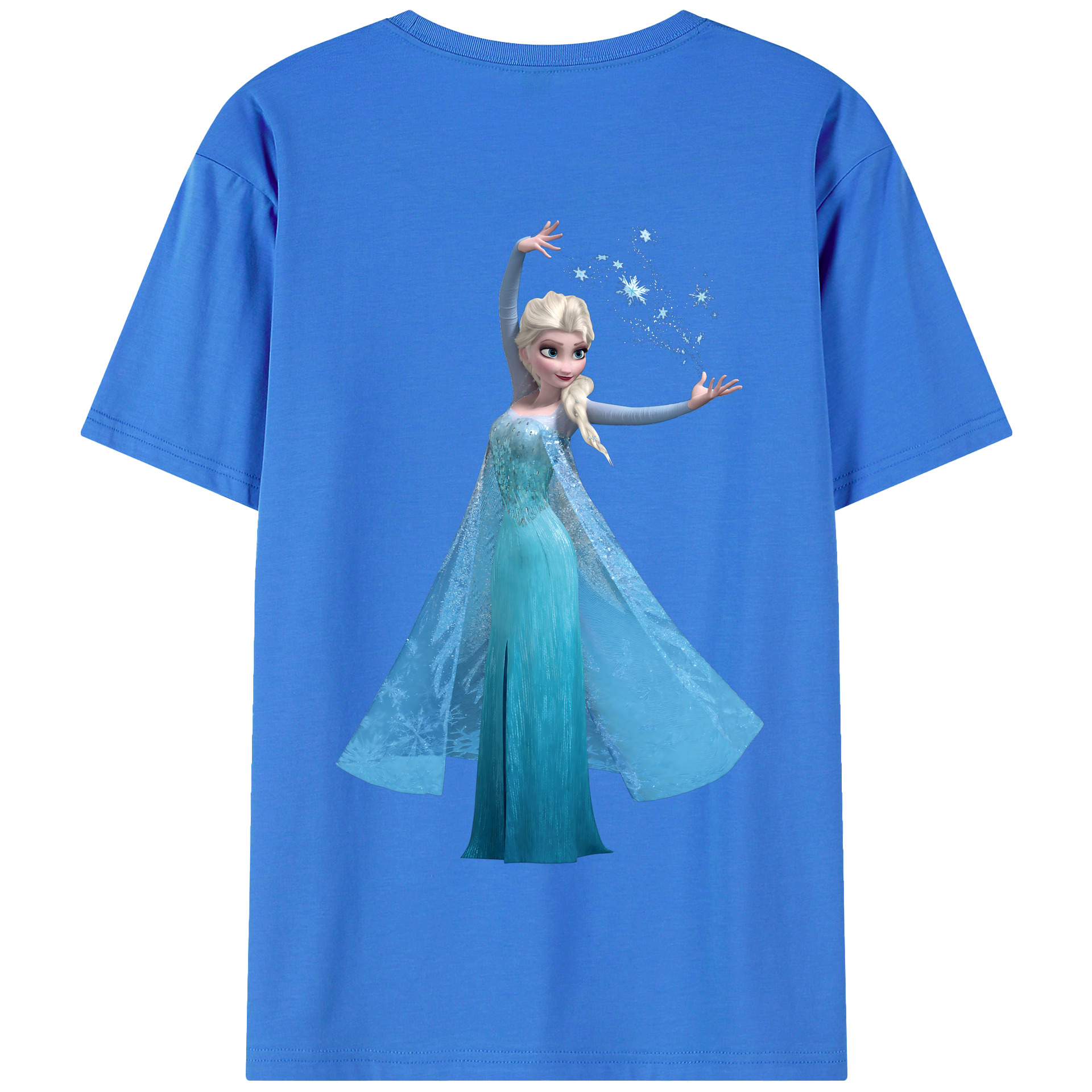 （画像用） アナと雪の女王 アンナ エルサ Frozen Anna Elsa 綿100％半袖Tシャツ（背面プリント）