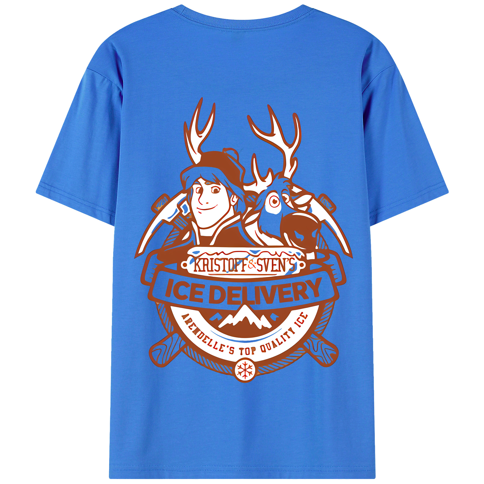 （画像用） アナと雪の女王 アンナ エルサ Frozen Anna Elsa 綿100％半袖Tシャツ（背面プリント）