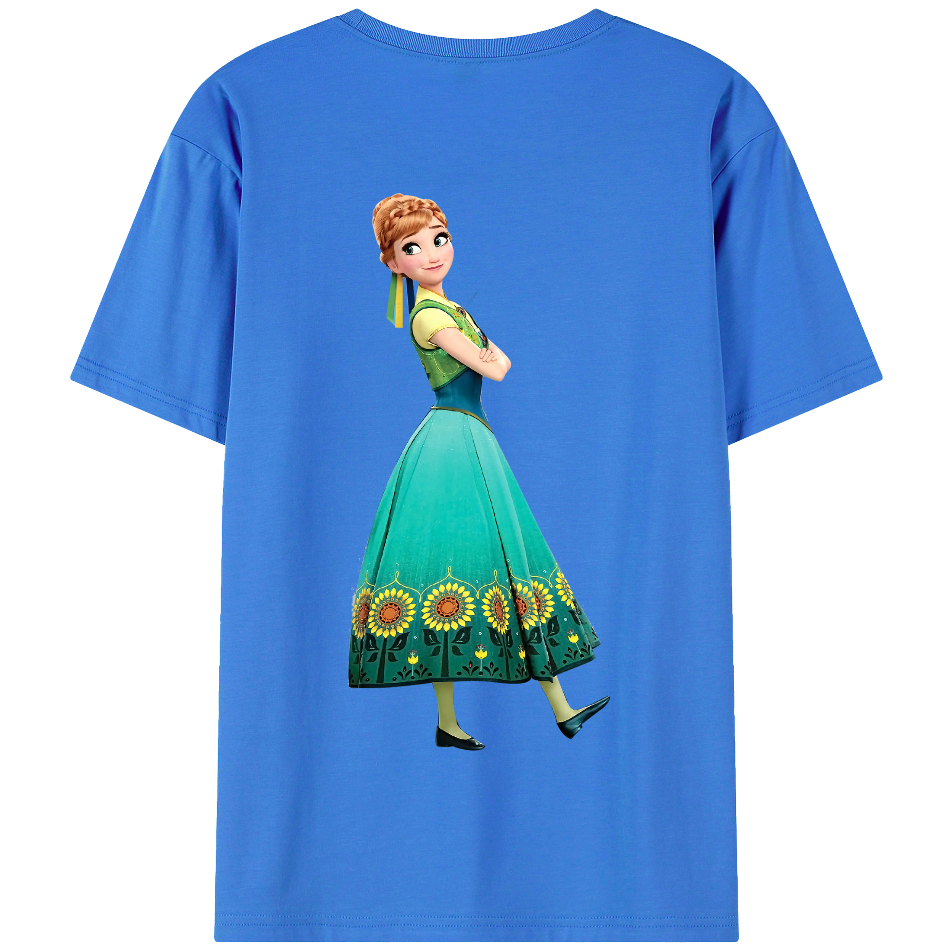 （画像用） アナと雪の女王 アンナ エルサ Frozen Anna Elsa 綿100％半袖Tシャツ（背面プリント）