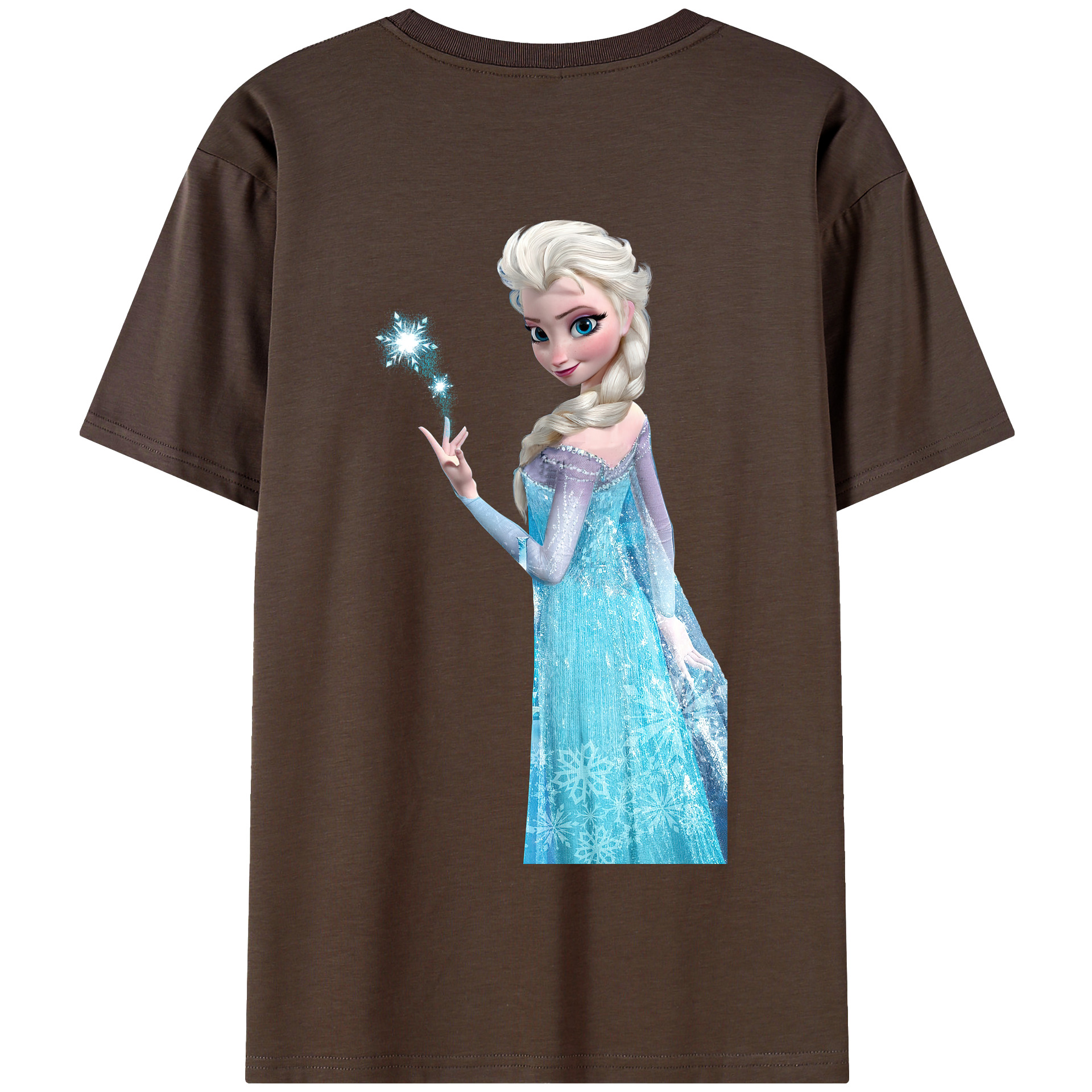 （画像用） アナと雪の女王 アンナ エルサ Frozen Anna Elsa 綿100％半袖Tシャツ（背面プリント）
