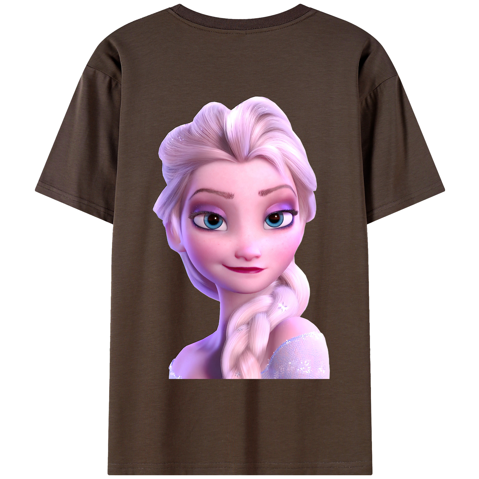 （画像用） アナと雪の女王 アンナ エルサ Frozen Anna Elsa 綿100％半袖Tシャツ（背面プリント）
