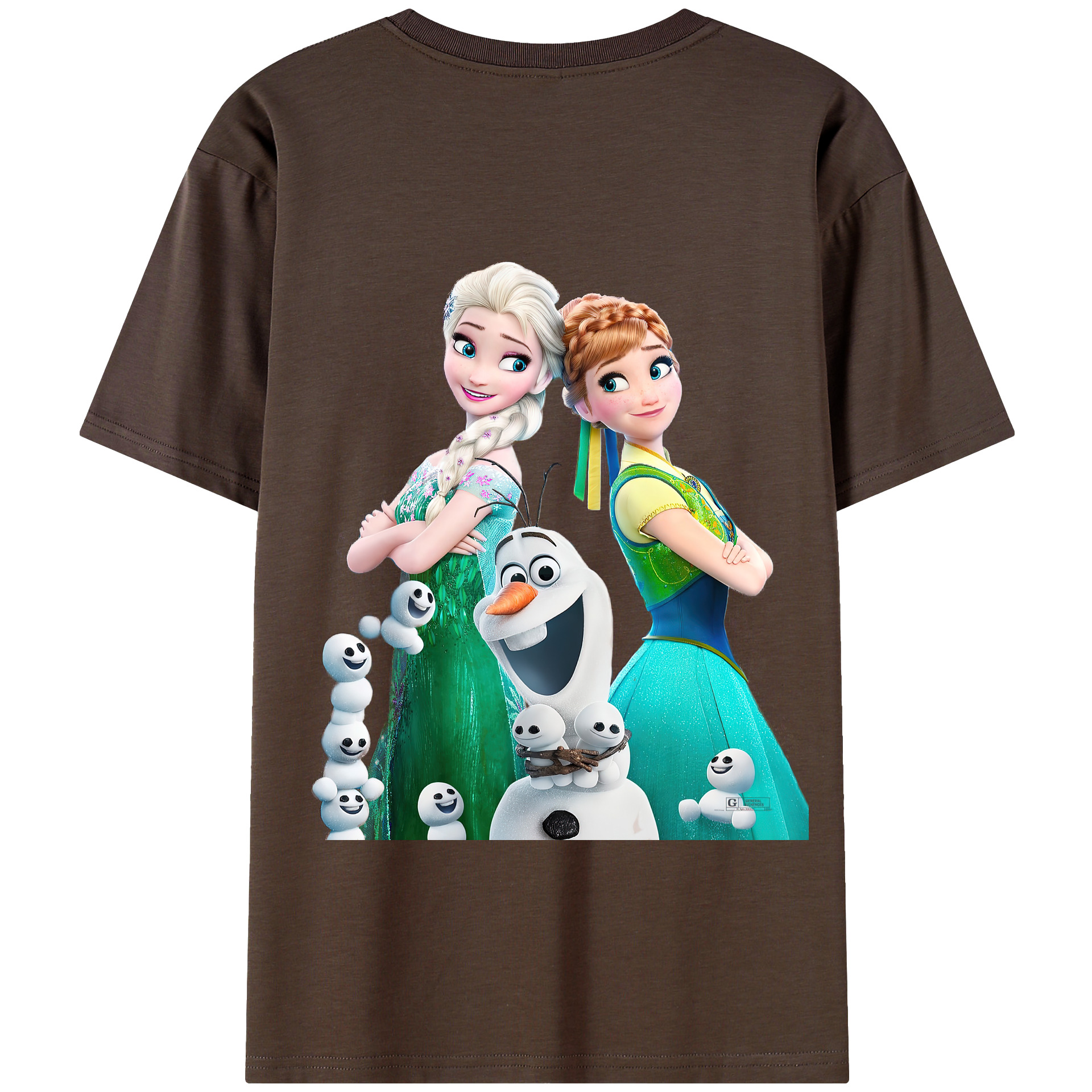 （画像用） アナと雪の女王 アンナ エルサ Frozen Anna Elsa 綿100％半袖Tシャツ（背面プリント）