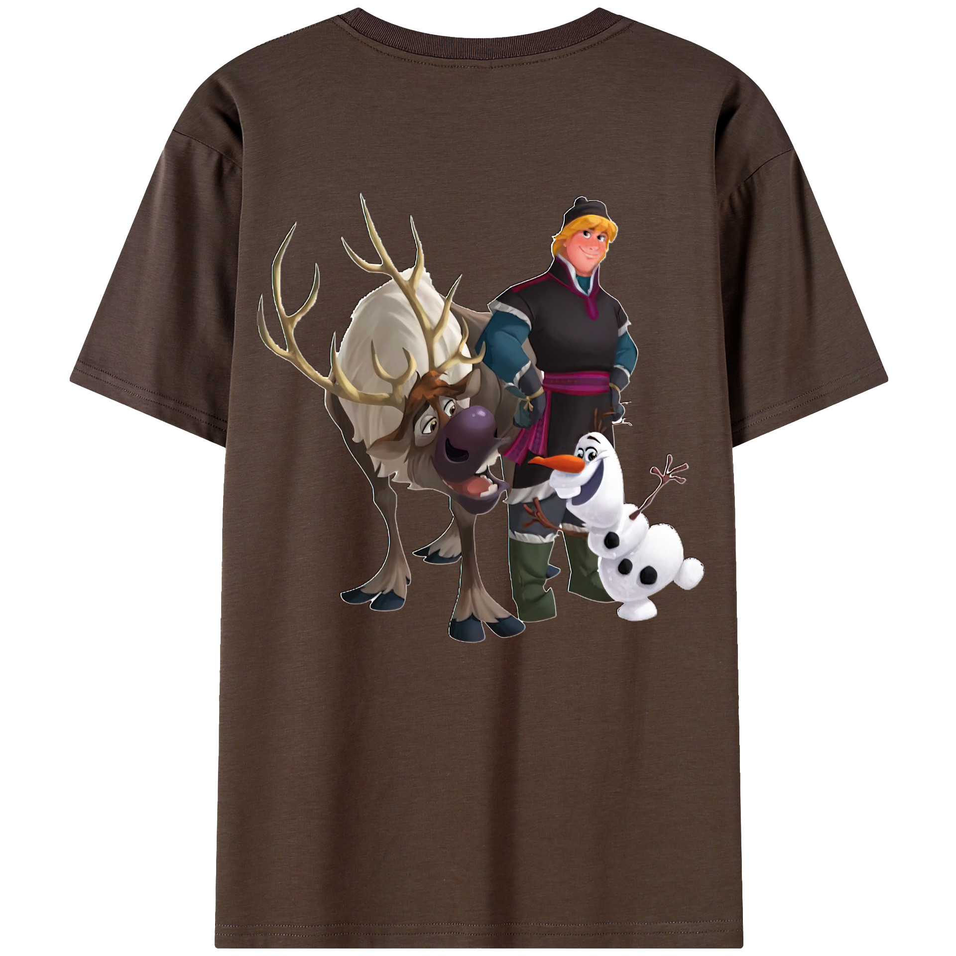 （画像用） アナと雪の女王 アンナ エルサ Frozen Anna Elsa 綿100％半袖Tシャツ（背面プリント）