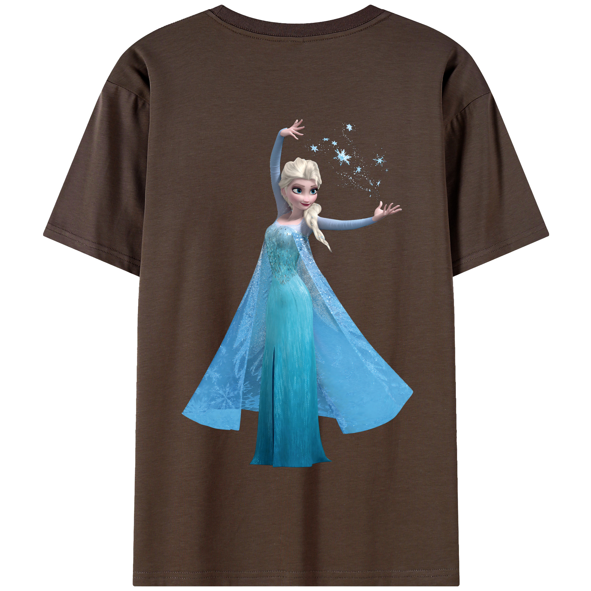 （画像用） アナと雪の女王 アンナ エルサ Frozen Anna Elsa 綿100％半袖Tシャツ（背面プリント）