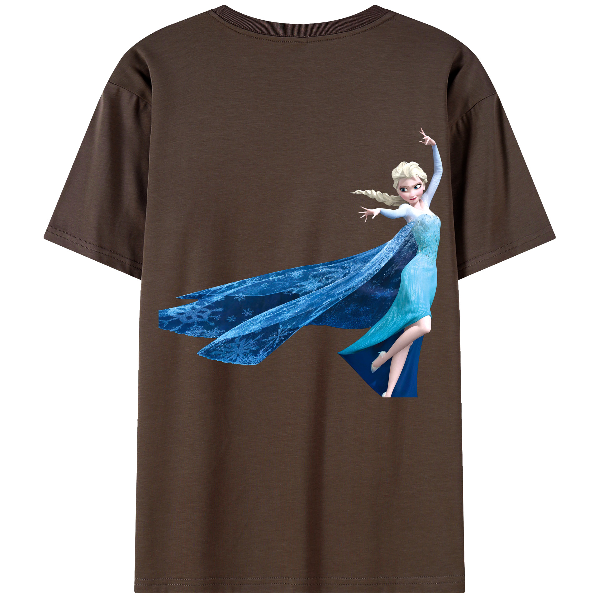 （画像用） アナと雪の女王 アンナ エルサ Frozen Anna Elsa 綿100％半袖Tシャツ（背面プリント）