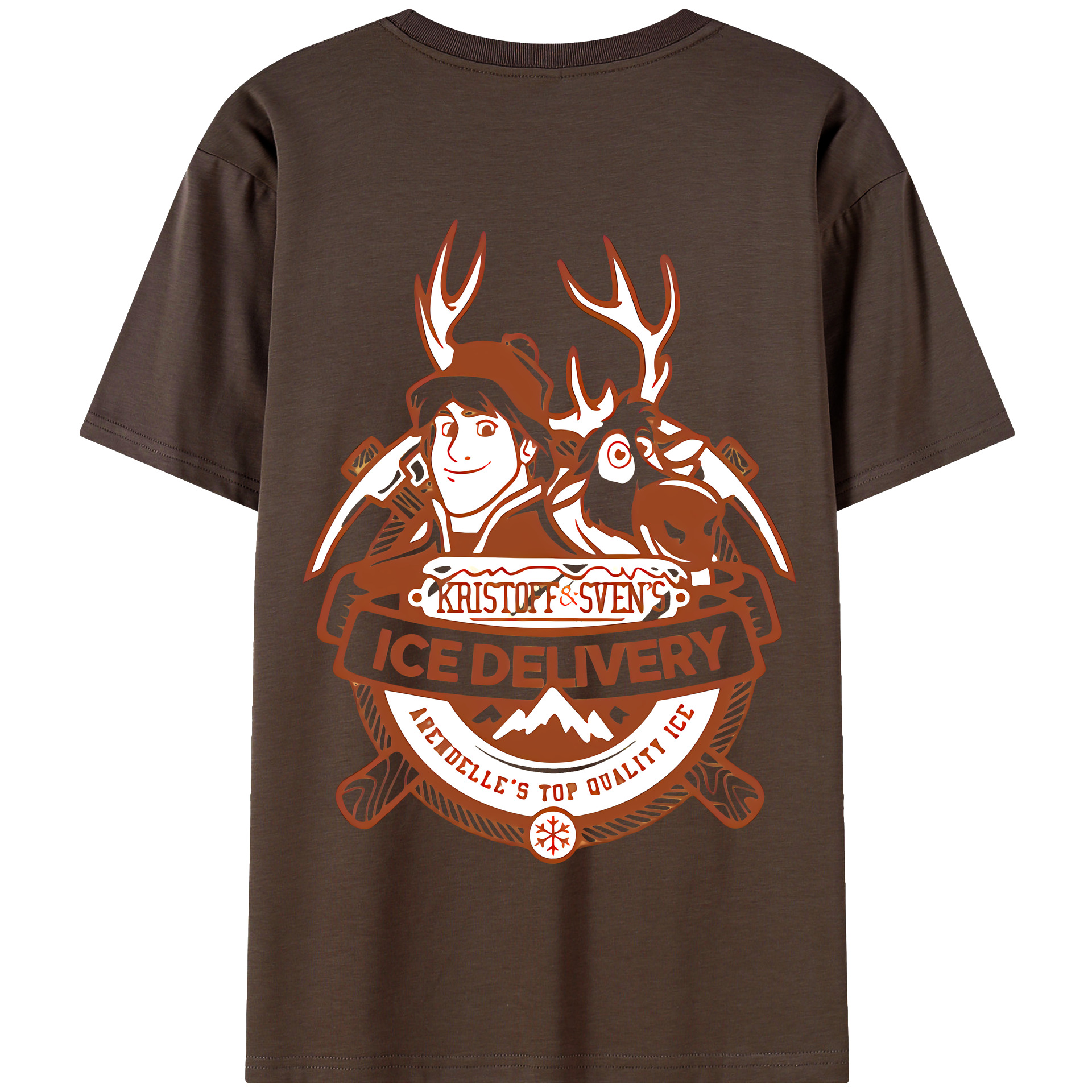 （画像用） アナと雪の女王 アンナ エルサ Frozen Anna Elsa 綿100％半袖Tシャツ（背面プリント）