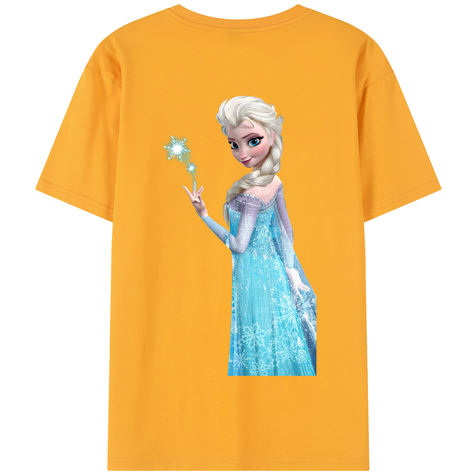 （画像用） アナと雪の女王 アンナ エルサ Frozen Anna Elsa 綿100％半袖Tシャツ（背面プリント）