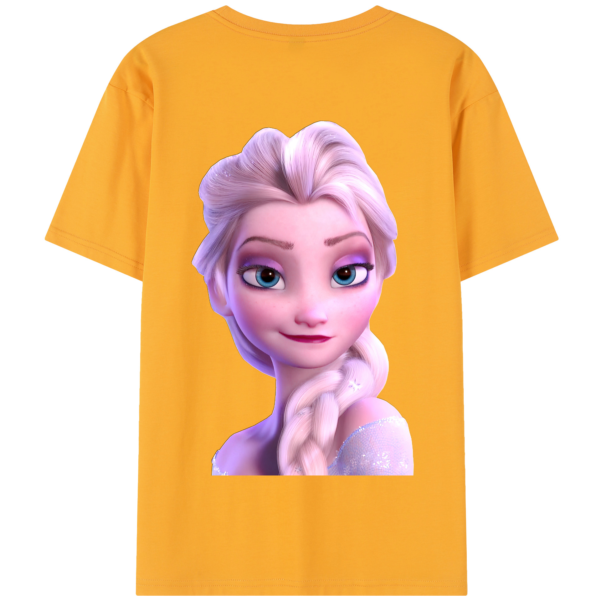 （画像用） アナと雪の女王 アンナ エルサ Frozen Anna Elsa 綿100％半袖Tシャツ（背面プリント）
