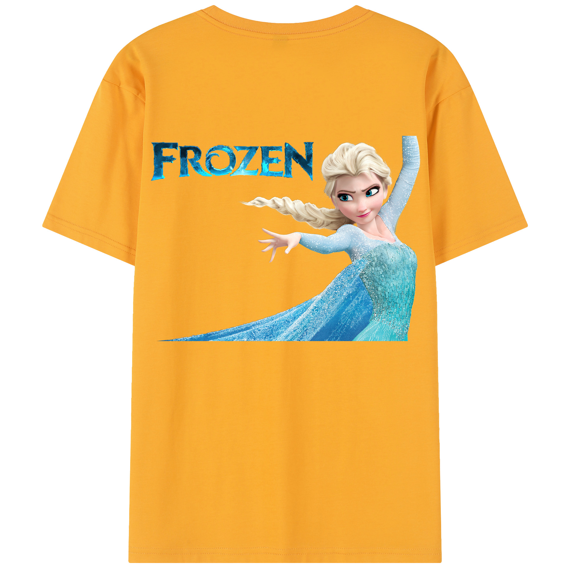 （画像用） アナと雪の女王 アンナ エルサ Frozen Anna Elsa 綿100％半袖Tシャツ（背面プリント）