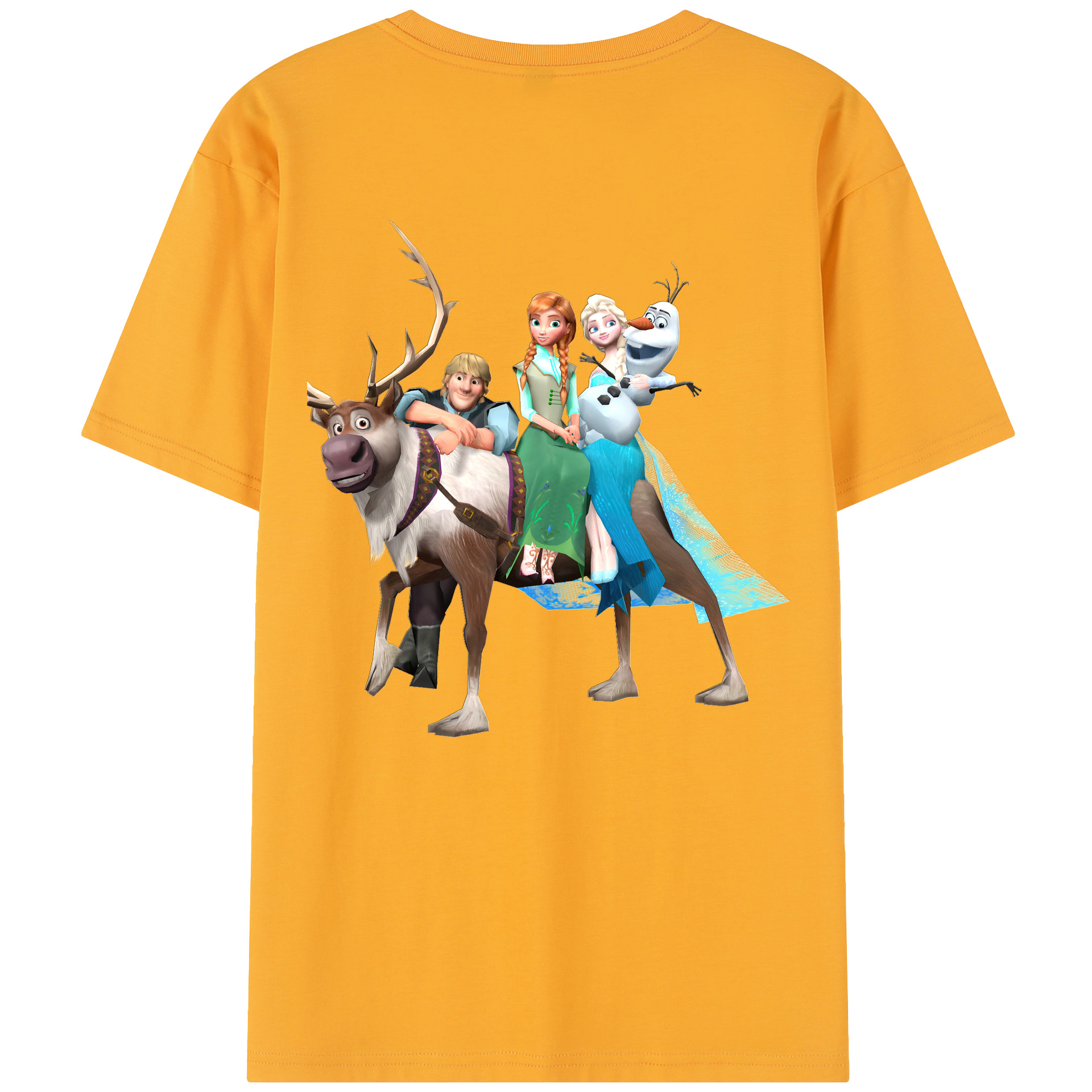 （画像用） アナと雪の女王 アンナ エルサ Frozen Anna Elsa 綿100％半袖Tシャツ（背面プリント）