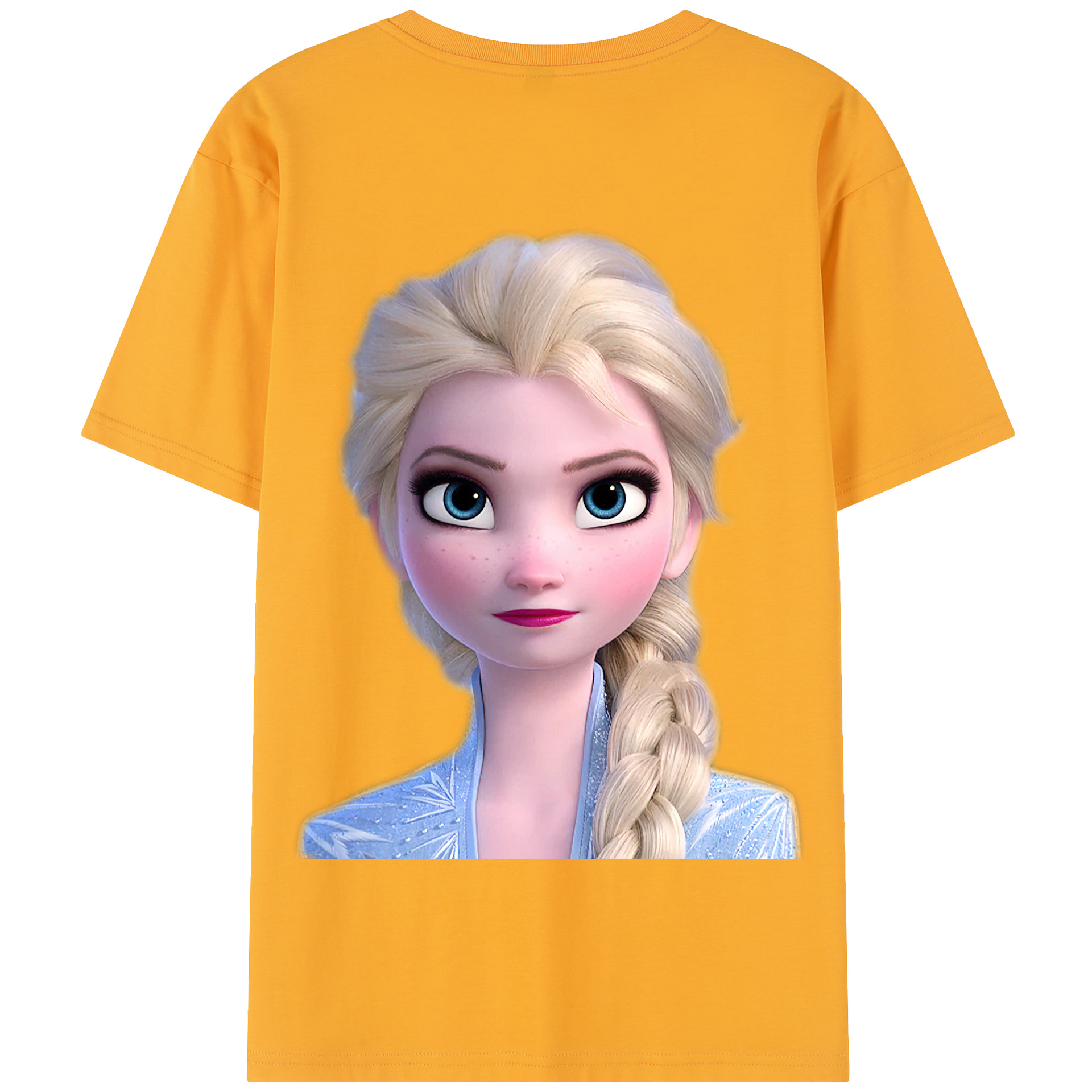（画像用） アナと雪の女王 アンナ エルサ Frozen Anna Elsa 綿100％半袖Tシャツ（背面プリント）