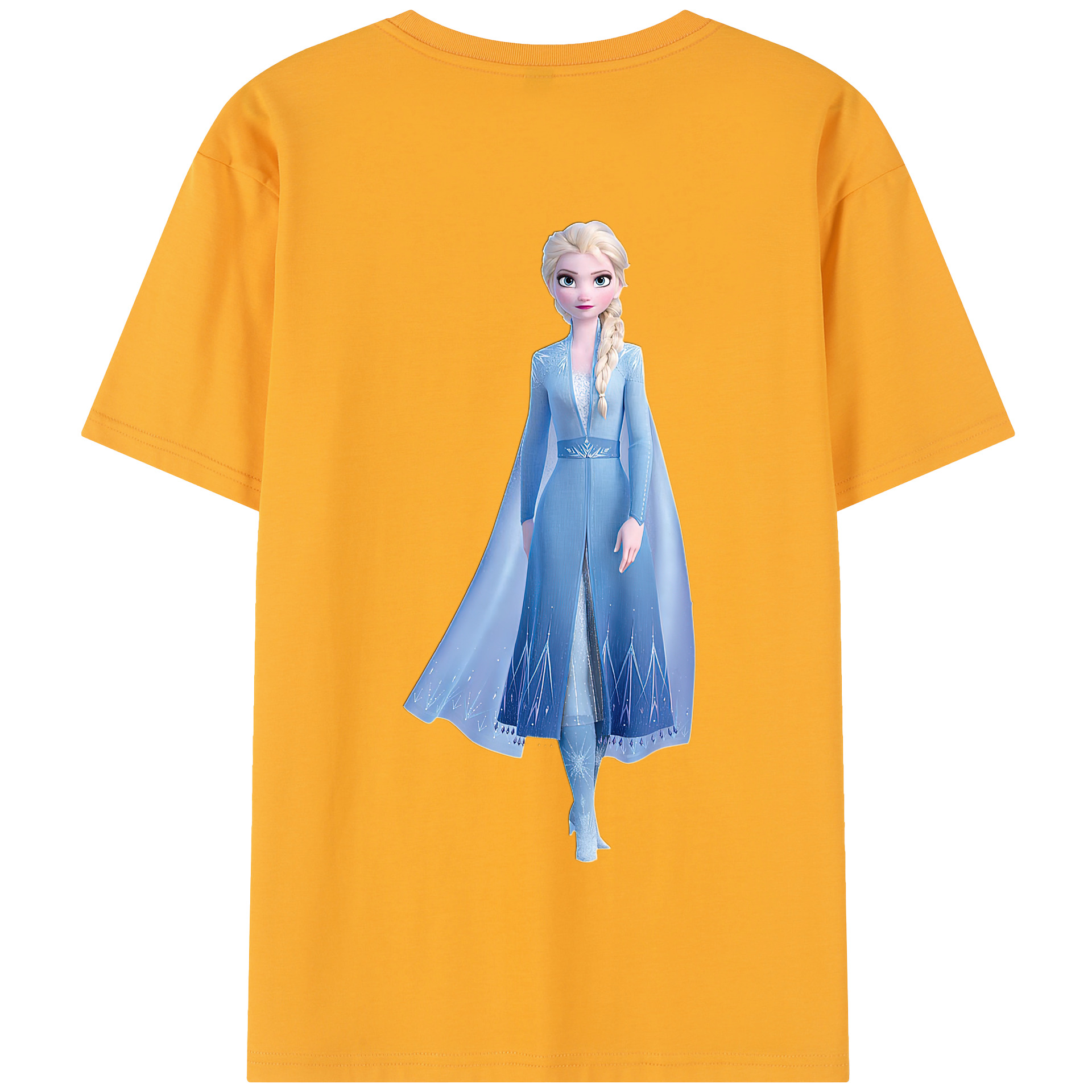 （画像用） アナと雪の女王 アンナ エルサ Frozen Anna Elsa 綿100％半袖Tシャツ（背面プリント）