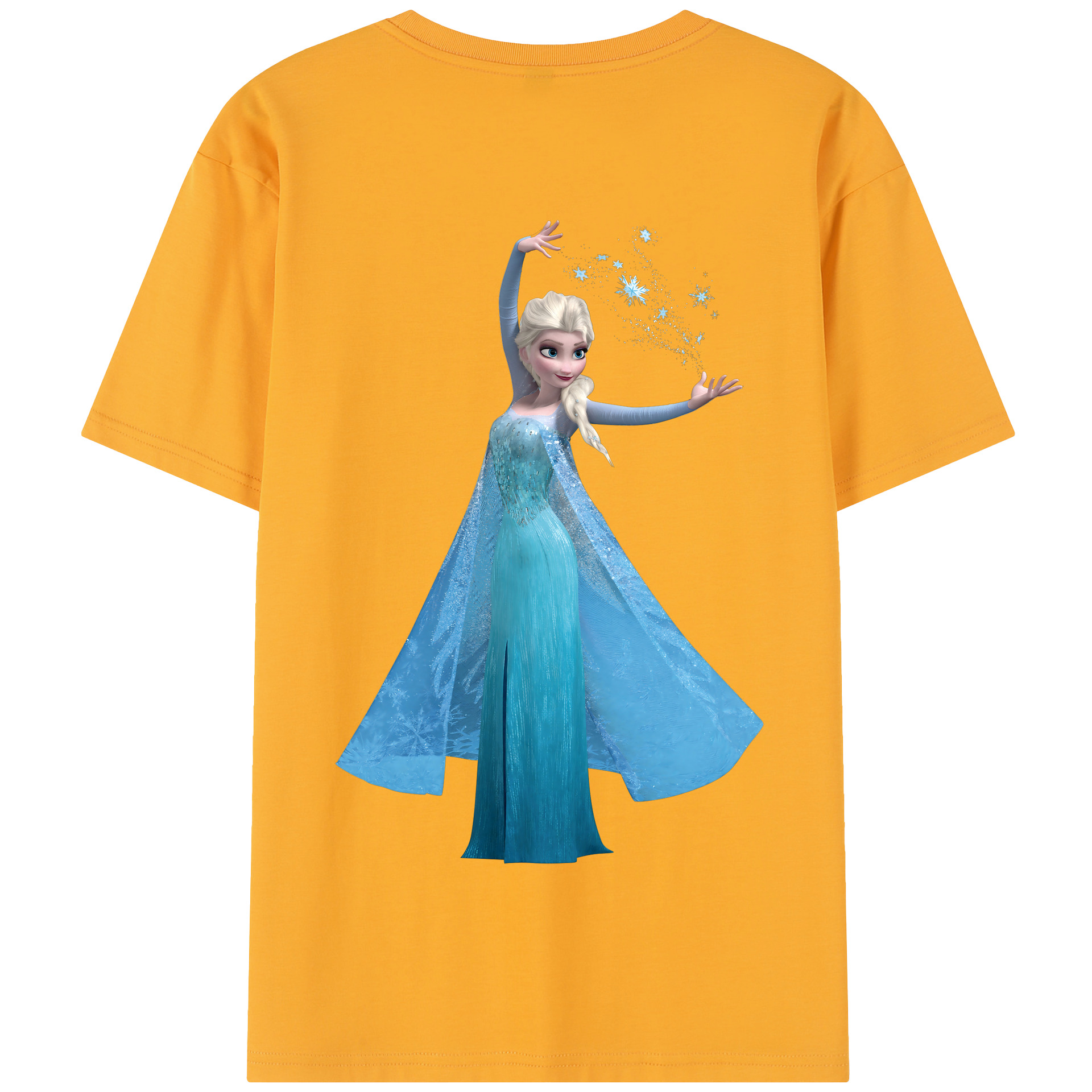 （画像用） アナと雪の女王 アンナ エルサ Frozen Anna Elsa 綿100％半袖Tシャツ（背面プリント）