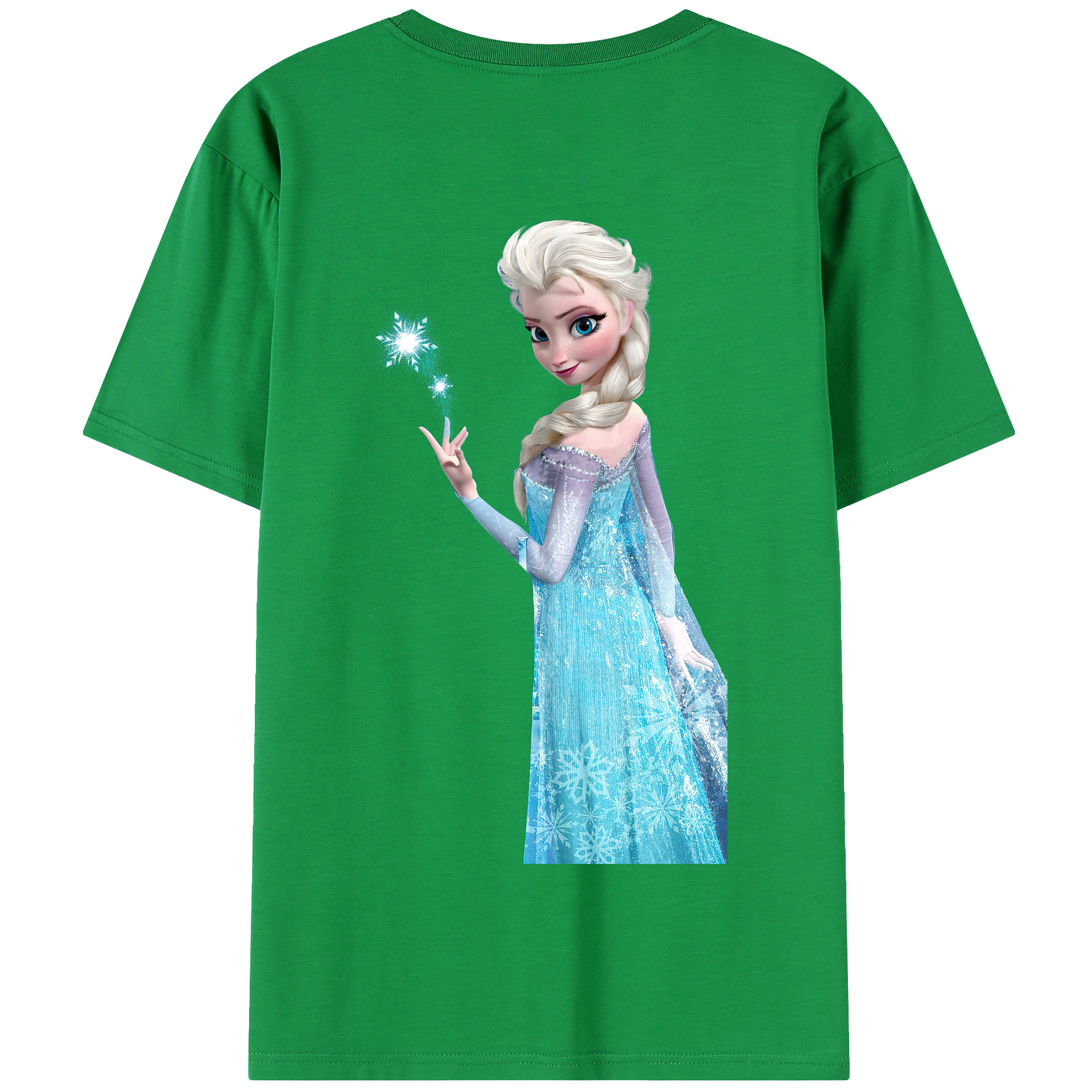 （画像用） アナと雪の女王 アンナ エルサ Frozen Anna Elsa 綿100％半袖Tシャツ（背面プリント）