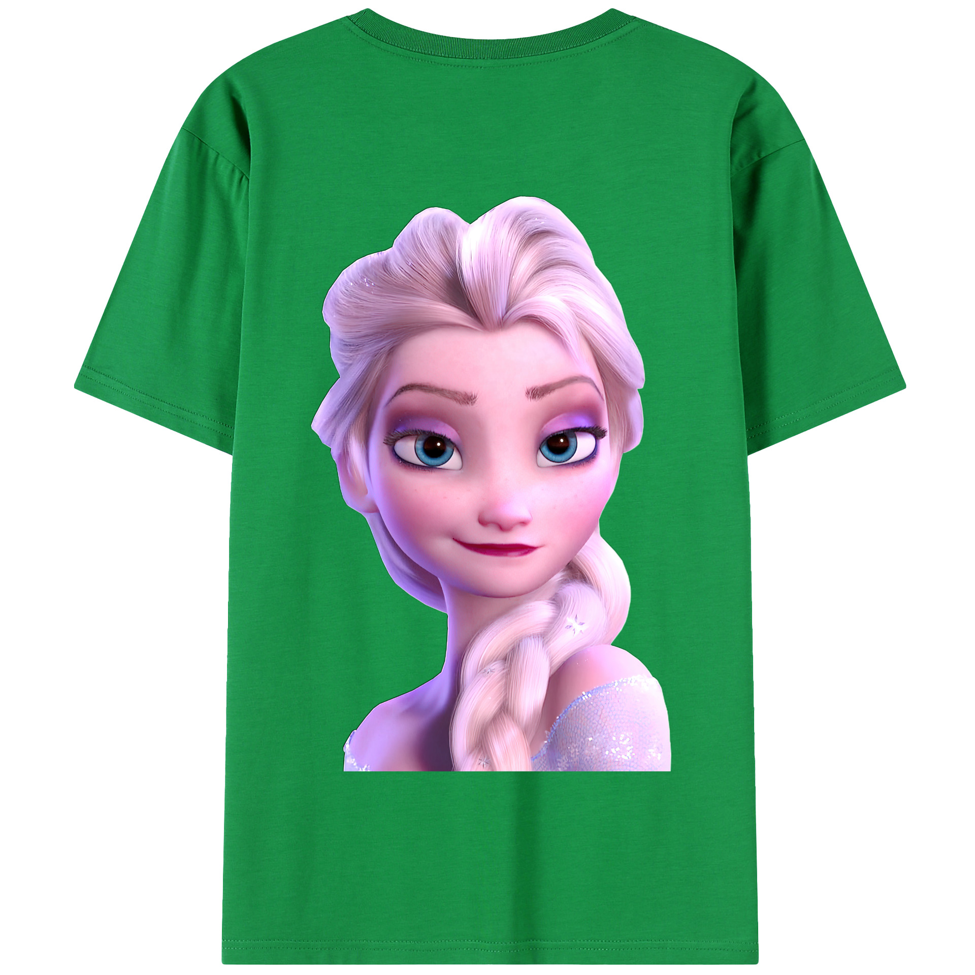 （画像用） アナと雪の女王 アンナ エルサ Frozen Anna Elsa 綿100％半袖Tシャツ（背面プリント）