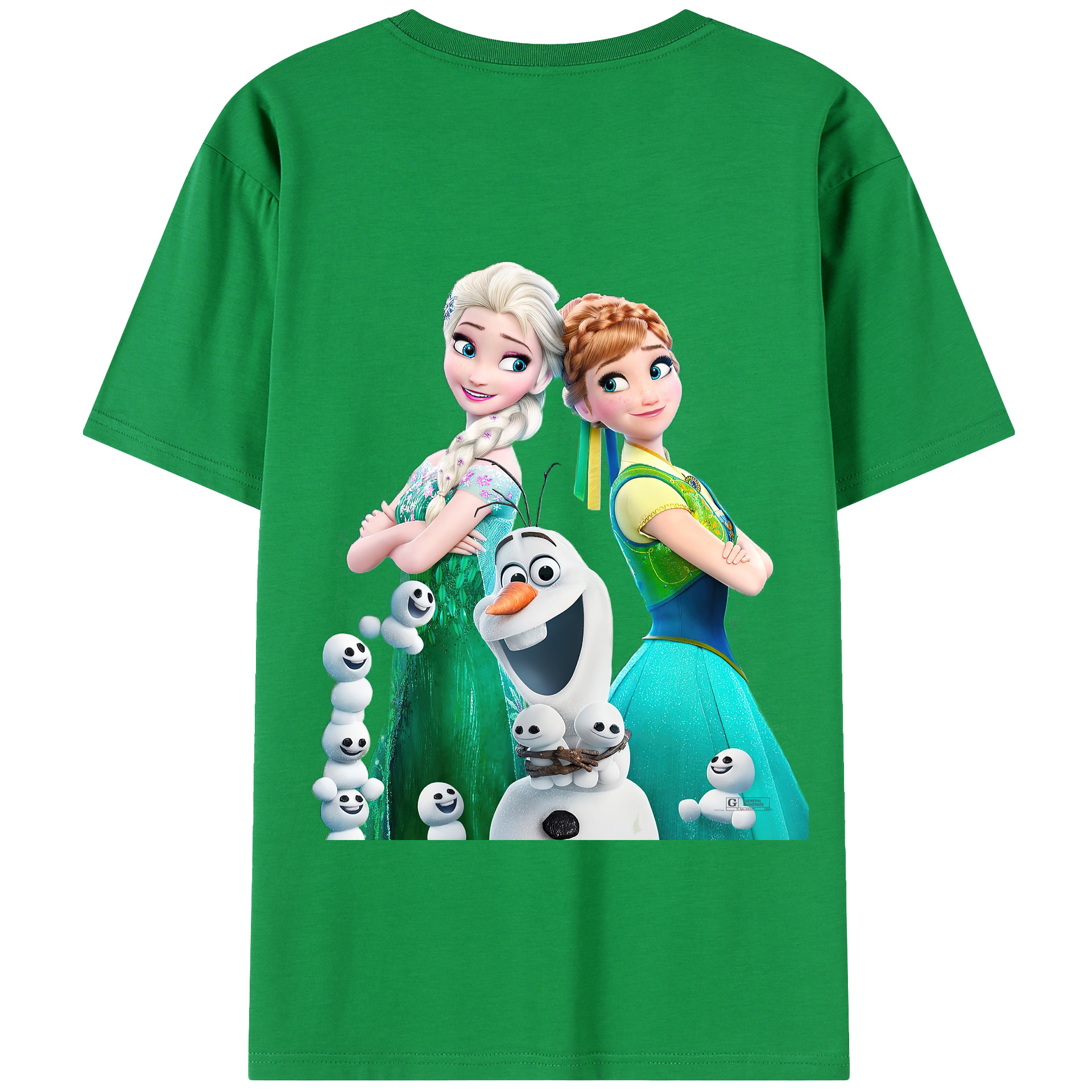 （画像用） アナと雪の女王 アンナ エルサ Frozen Anna Elsa 綿100％半袖Tシャツ（背面プリント）