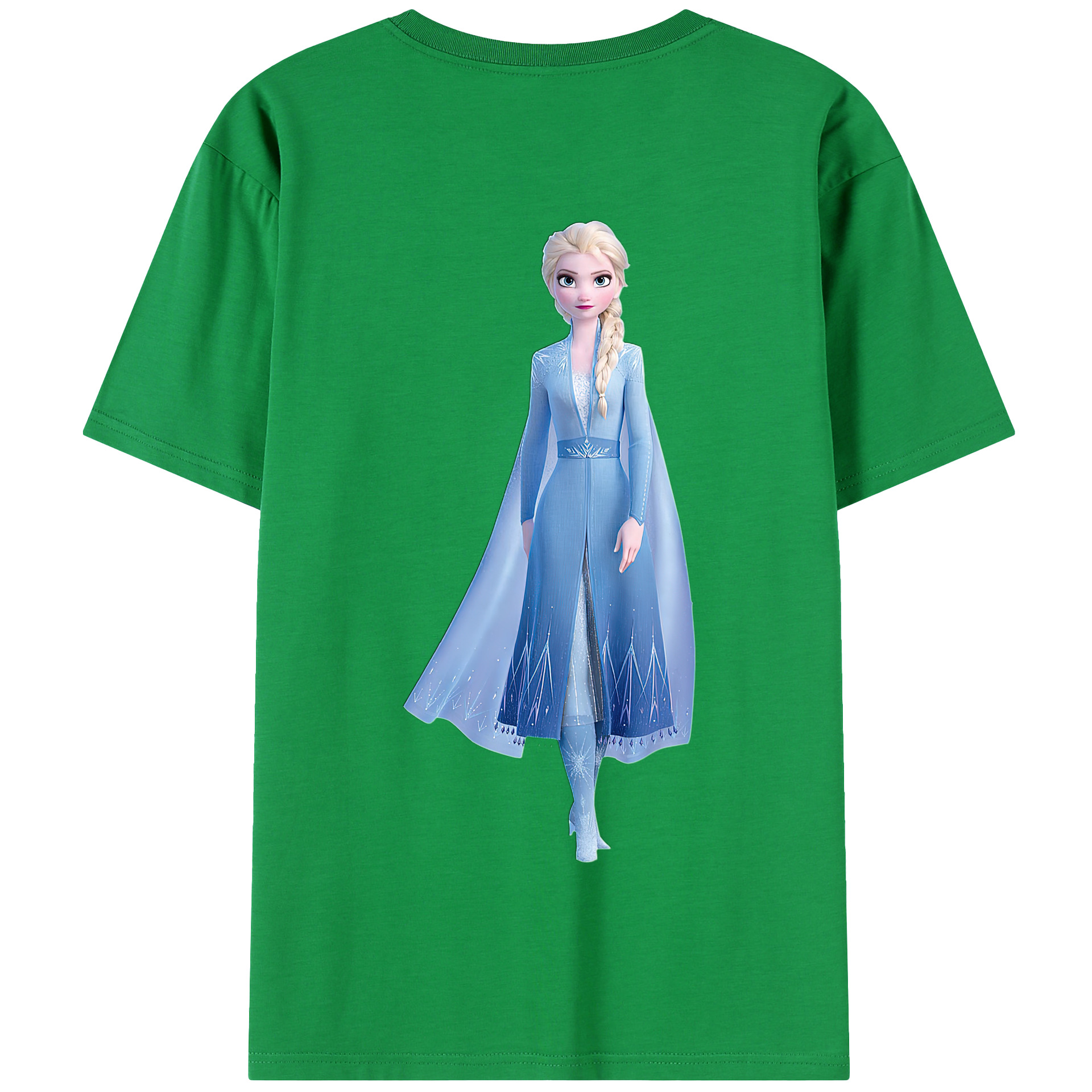 （画像用） アナと雪の女王 アンナ エルサ Frozen Anna Elsa 綿100％半袖Tシャツ（背面プリント）