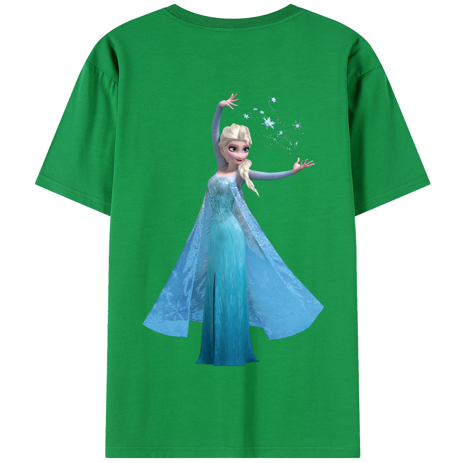 （画像用） アナと雪の女王 アンナ エルサ Frozen Anna Elsa 綿100％半袖Tシャツ（背面プリント）