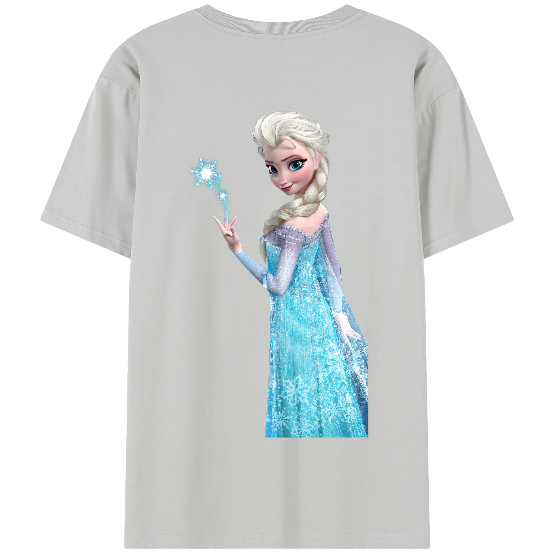 （画像用） アナと雪の女王 アンナ エルサ Frozen Anna Elsa 綿100％半袖Tシャツ（背面プリント）