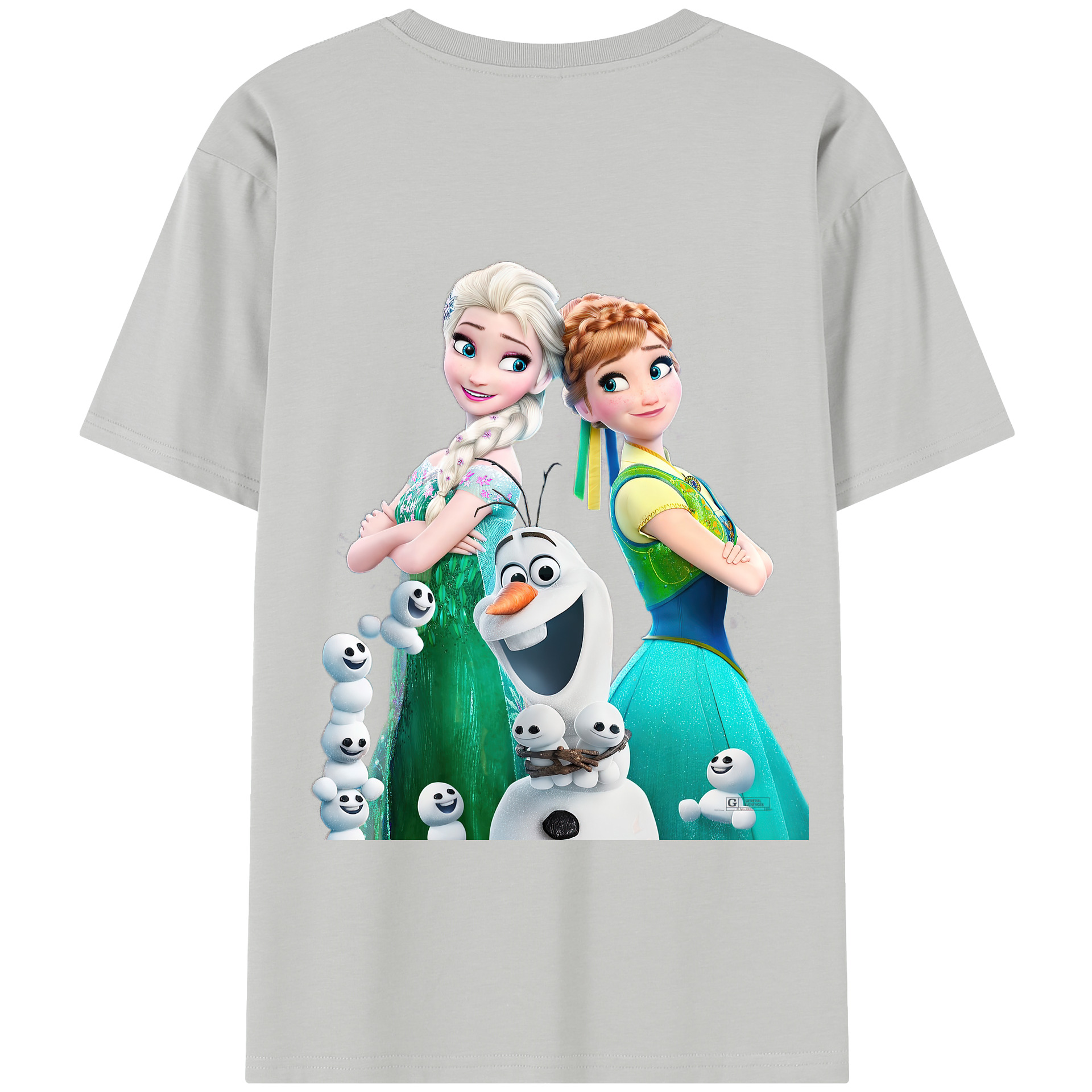 （画像用） アナと雪の女王 アンナ エルサ Frozen Anna Elsa 綿100％半袖Tシャツ（背面プリント）