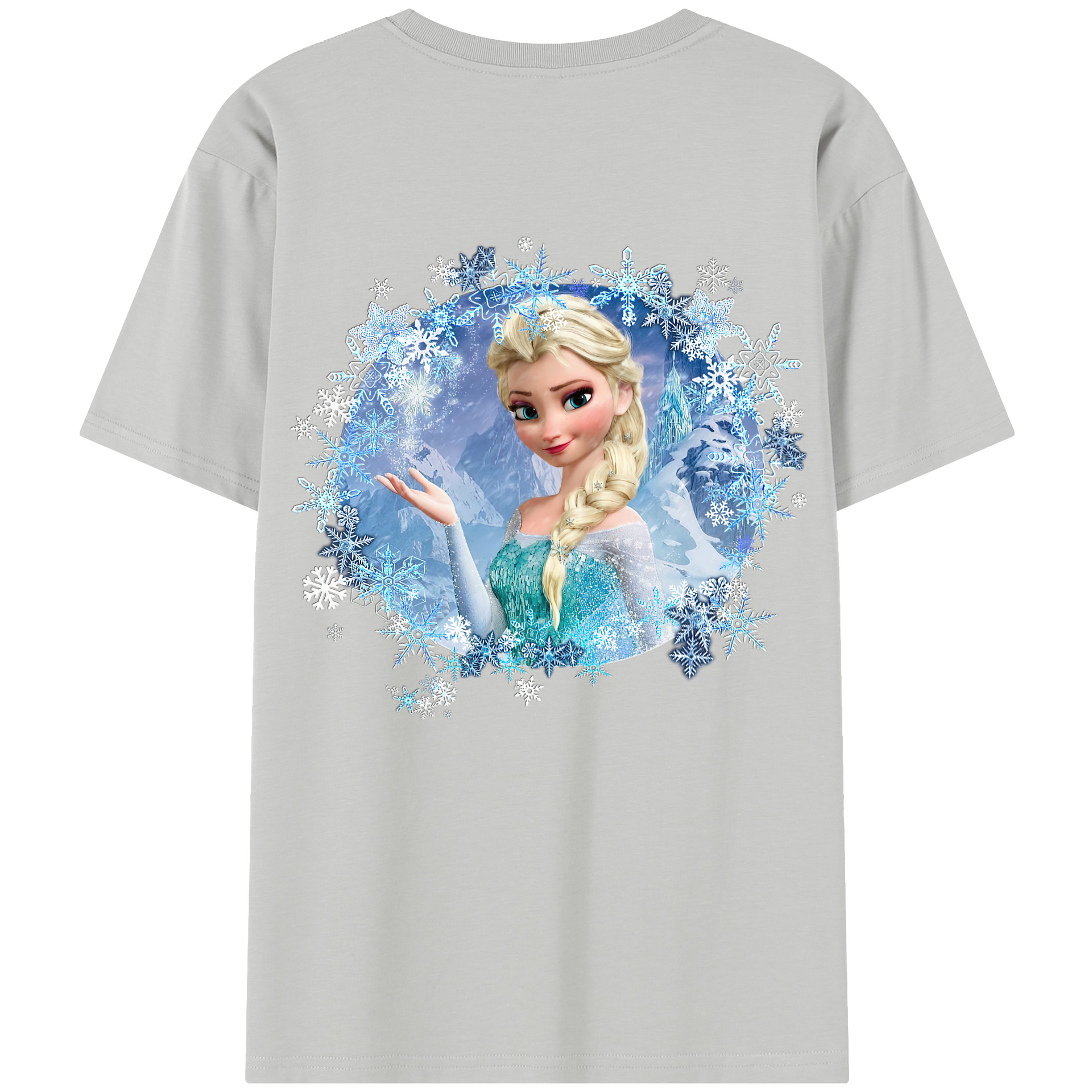 （画像用） アナと雪の女王 アンナ エルサ Frozen Anna Elsa 綿100％半袖Tシャツ（背面プリント）