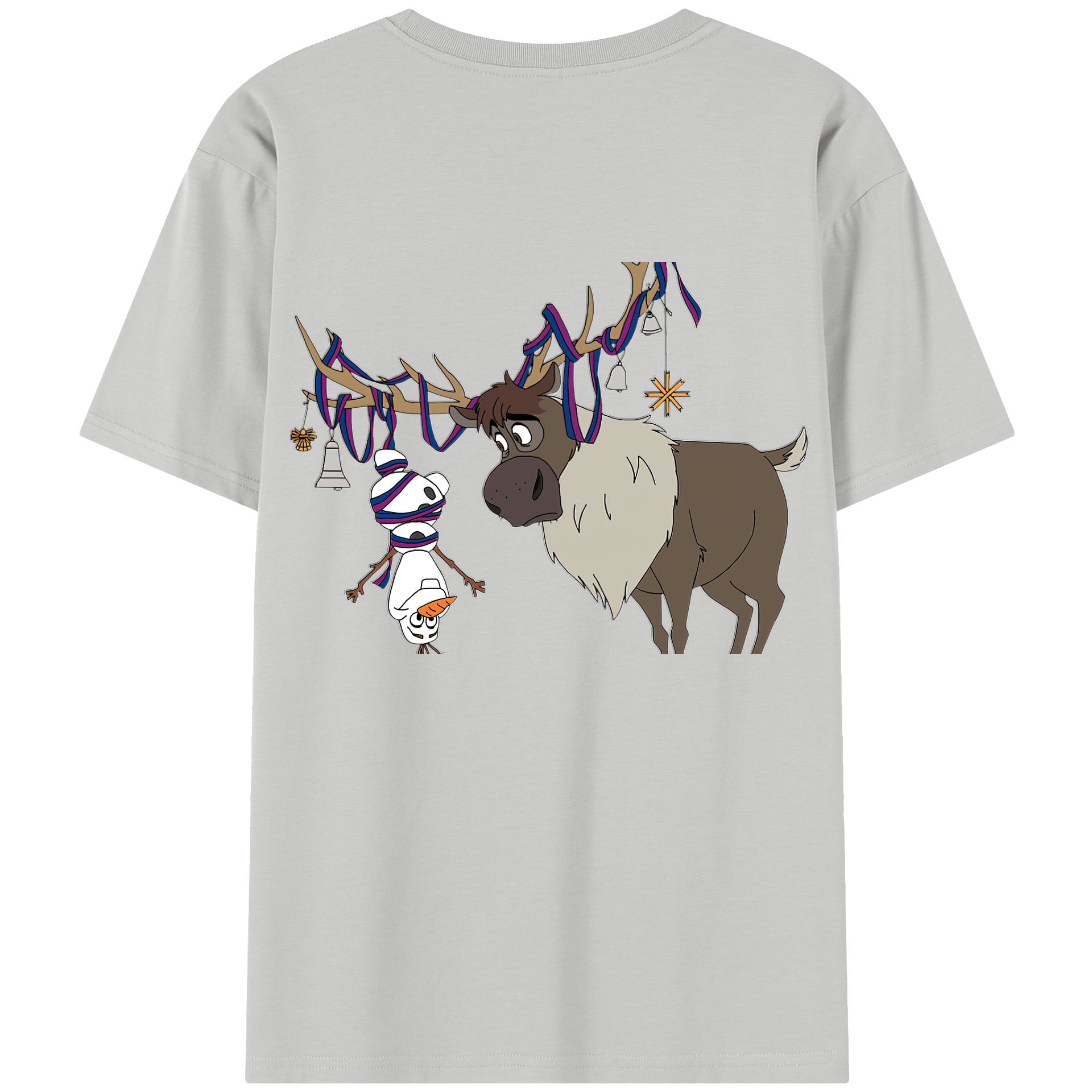 （画像用） アナと雪の女王 アンナ エルサ Frozen Anna Elsa 綿100％半袖Tシャツ（背面プリント）