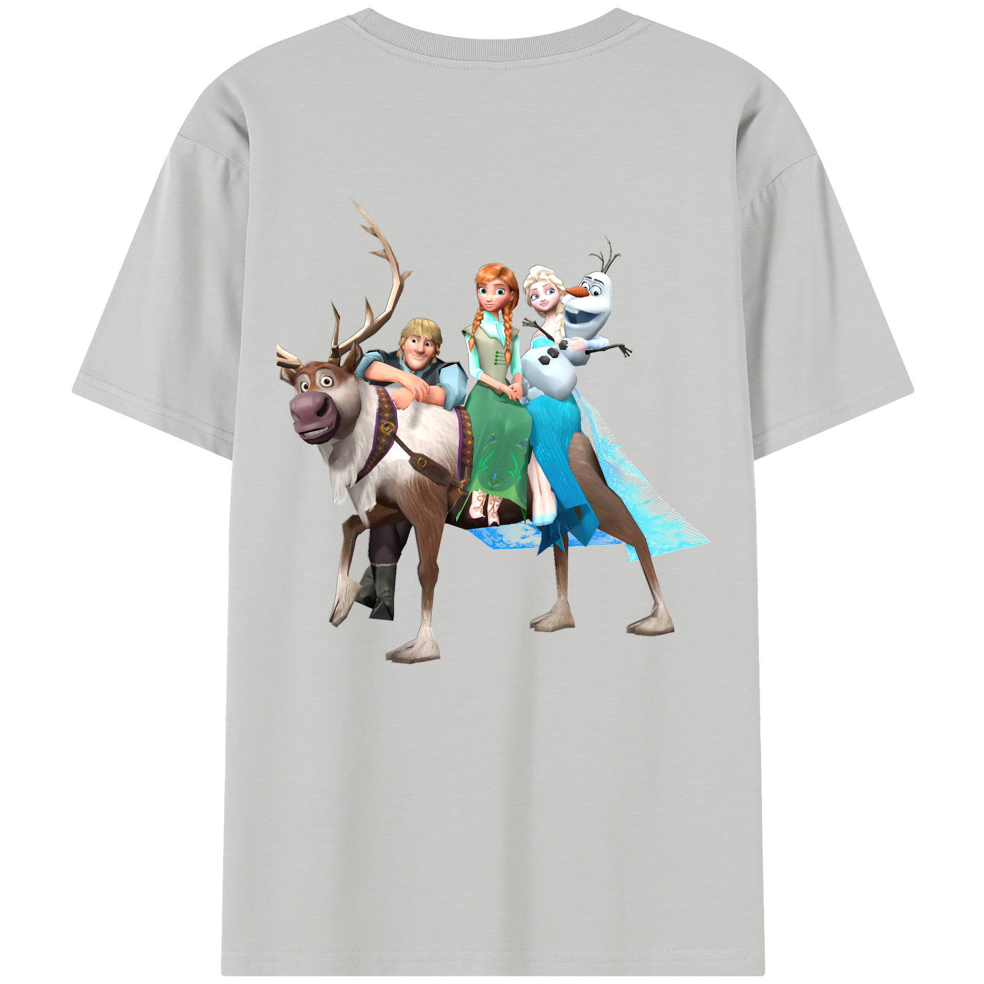 （画像用） アナと雪の女王 アンナ エルサ Frozen Anna Elsa 綿100％半袖Tシャツ（背面プリント）