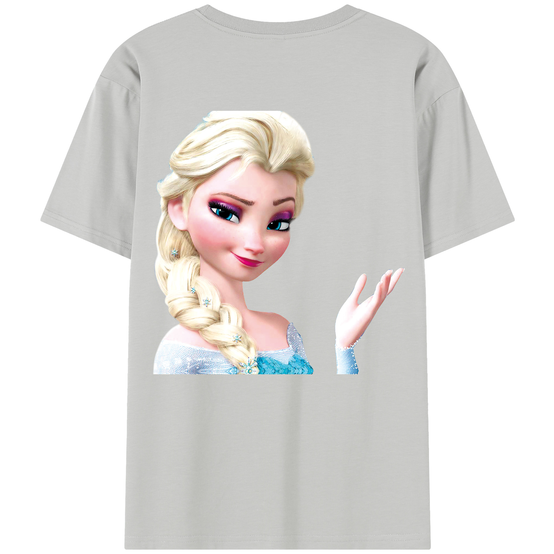 （画像用） アナと雪の女王 アンナ エルサ Frozen Anna Elsa 綿100％半袖Tシャツ（背面プリント）