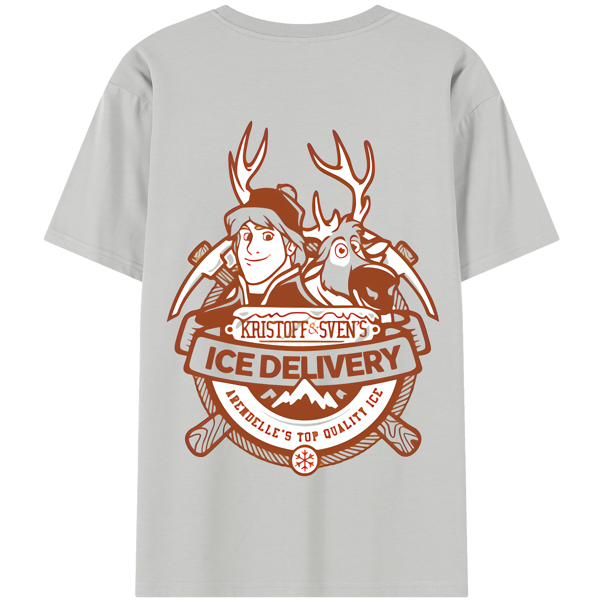 （画像用） アナと雪の女王 アンナ エルサ Frozen Anna Elsa 綿100％半袖Tシャツ（背面プリント）