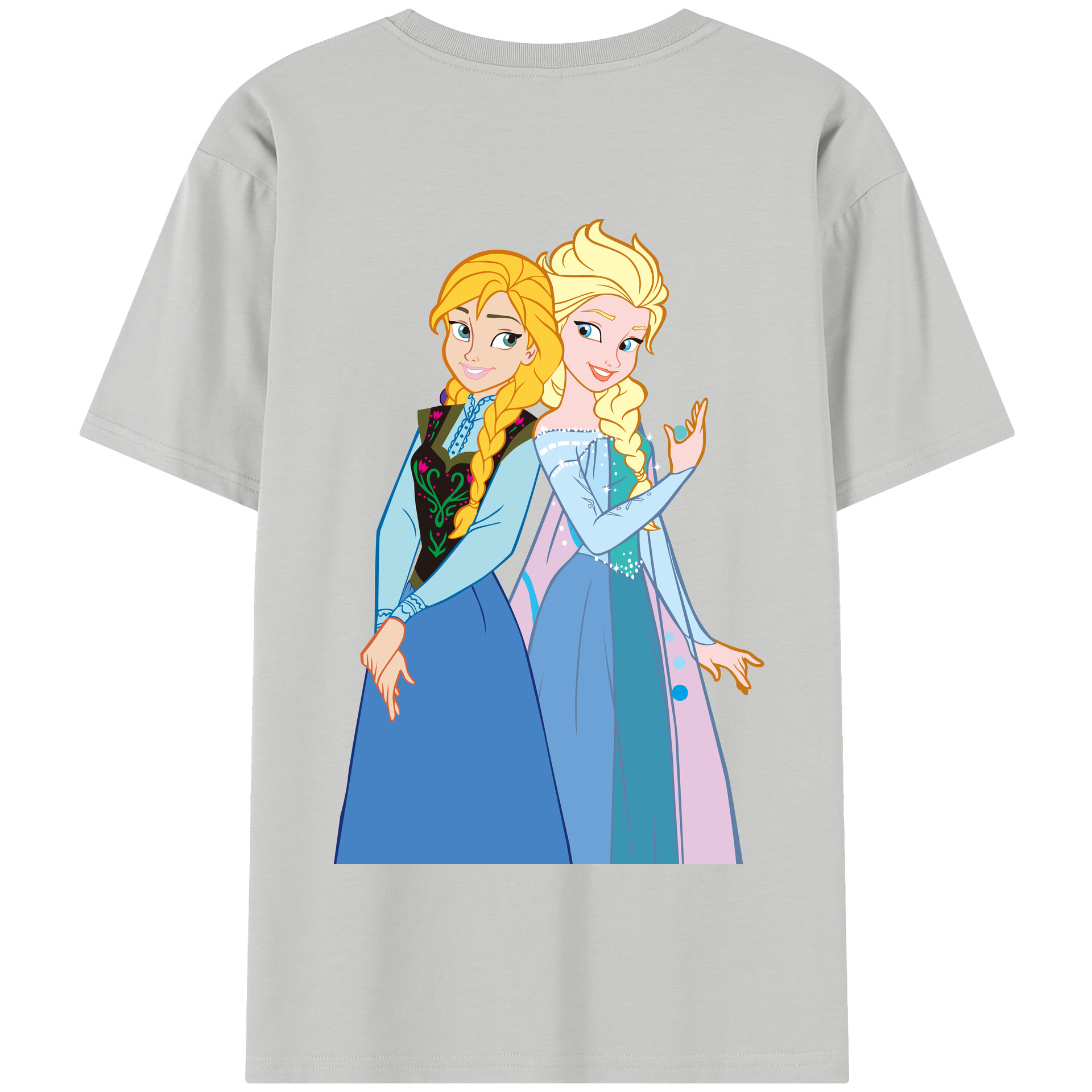 （画像用） アナと雪の女王 アンナ エルサ Frozen Anna Elsa 綿100％半袖Tシャツ（背面プリント）