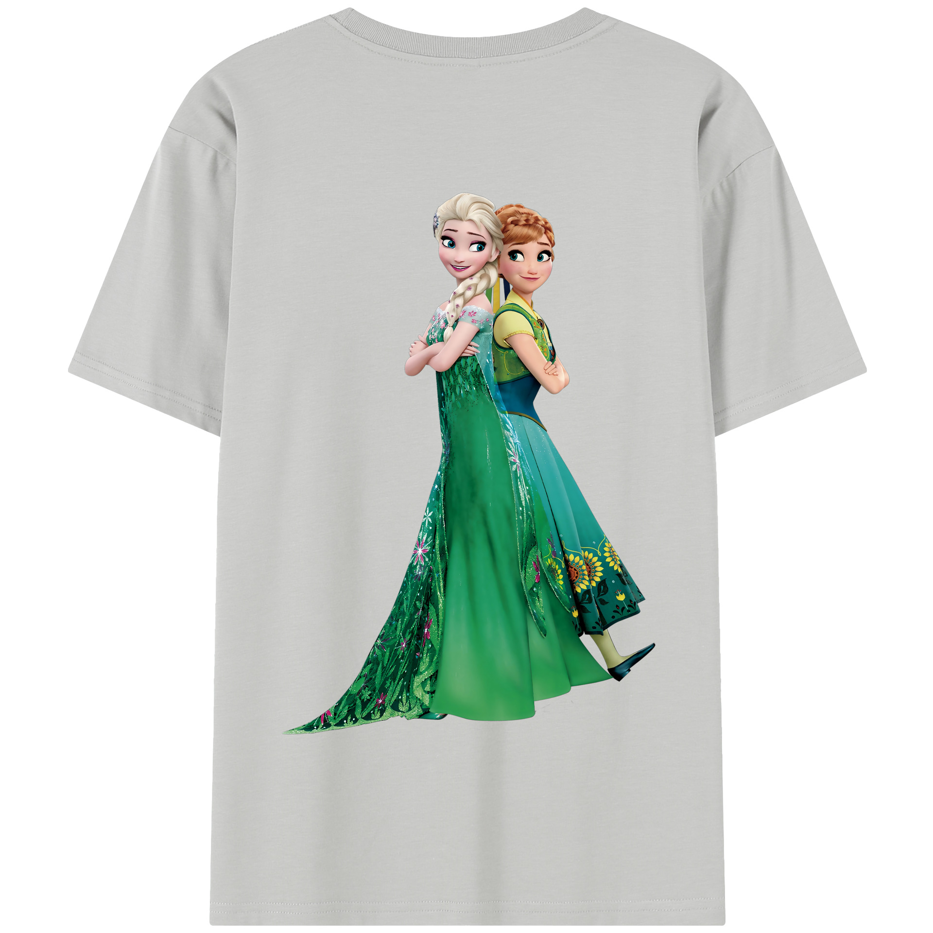 （画像用） アナと雪の女王 アンナ エルサ Frozen Anna Elsa 綿100％半袖Tシャツ（背面プリント）