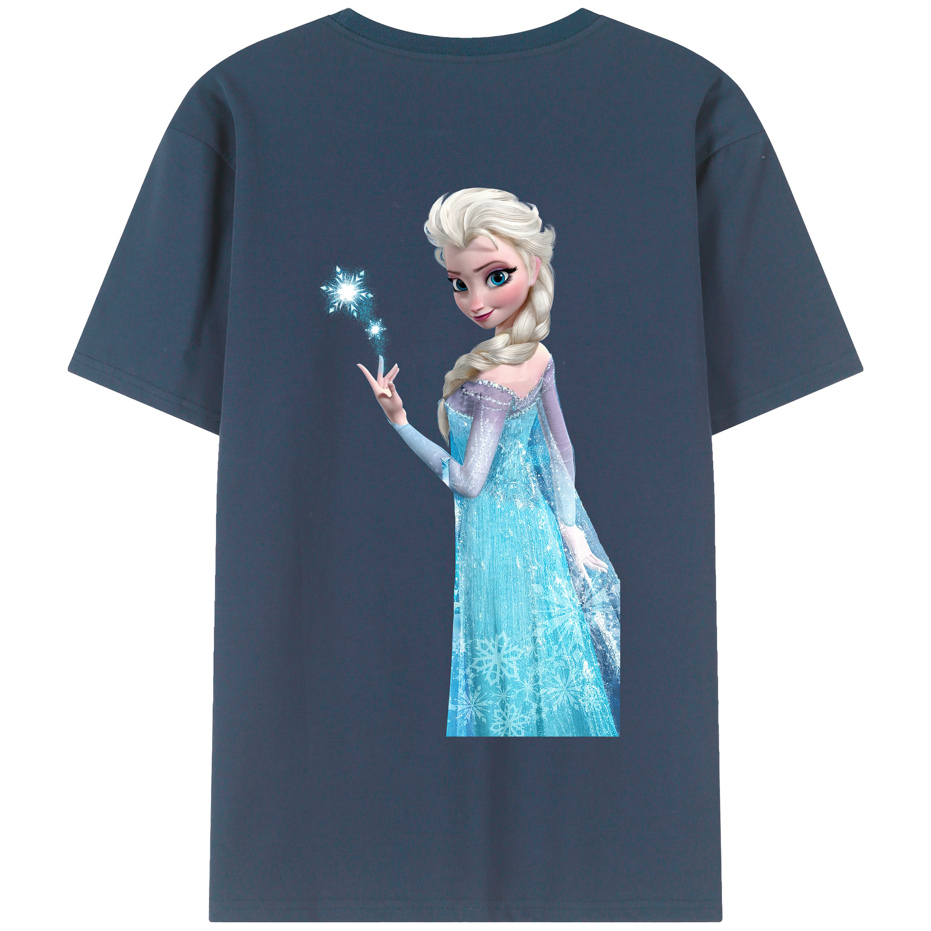 （画像用） アナと雪の女王 アンナ エルサ Frozen Anna Elsa 綿100％半袖Tシャツ（背面プリント）