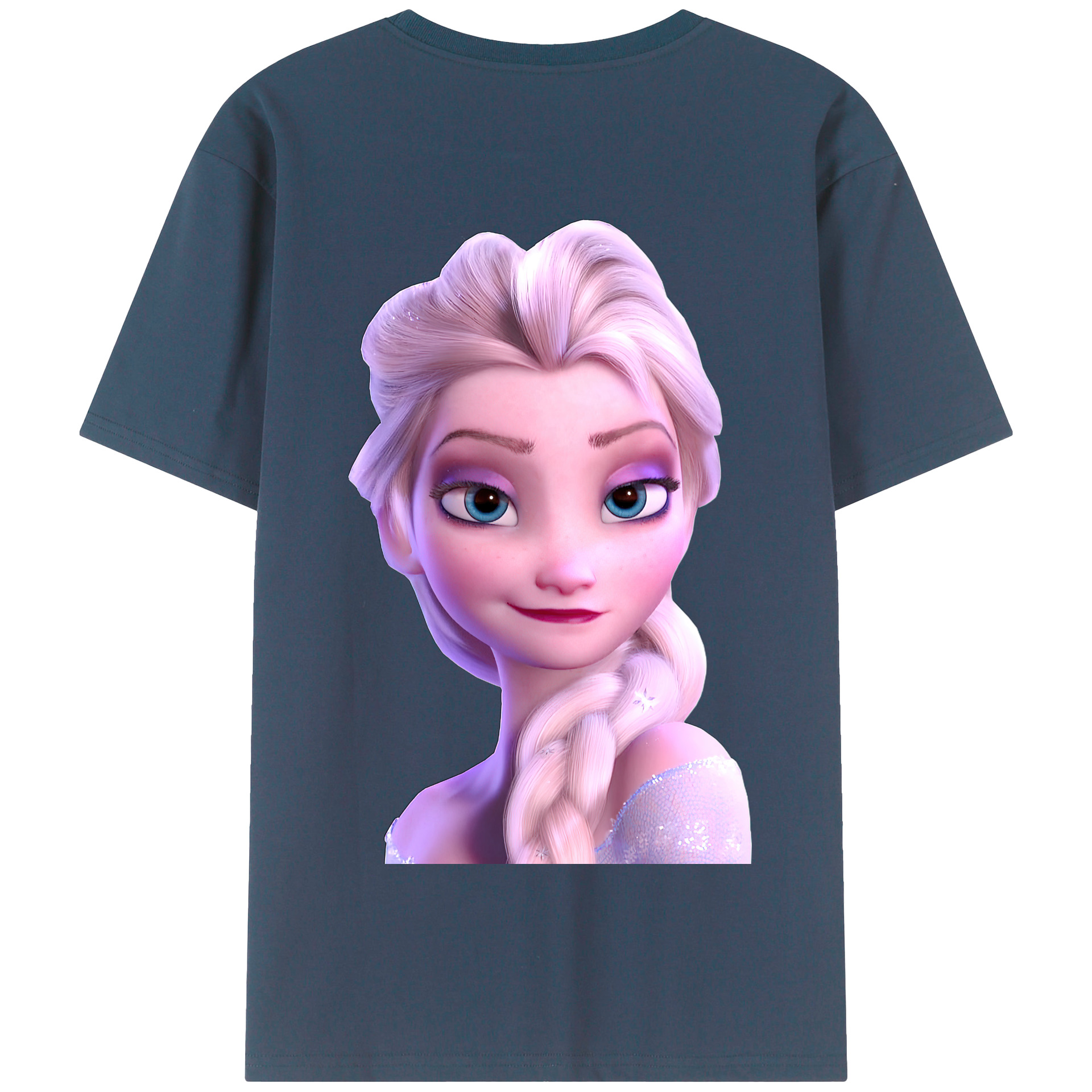 （画像用） アナと雪の女王 アンナ エルサ Frozen Anna Elsa 綿100％半袖Tシャツ（背面プリント）