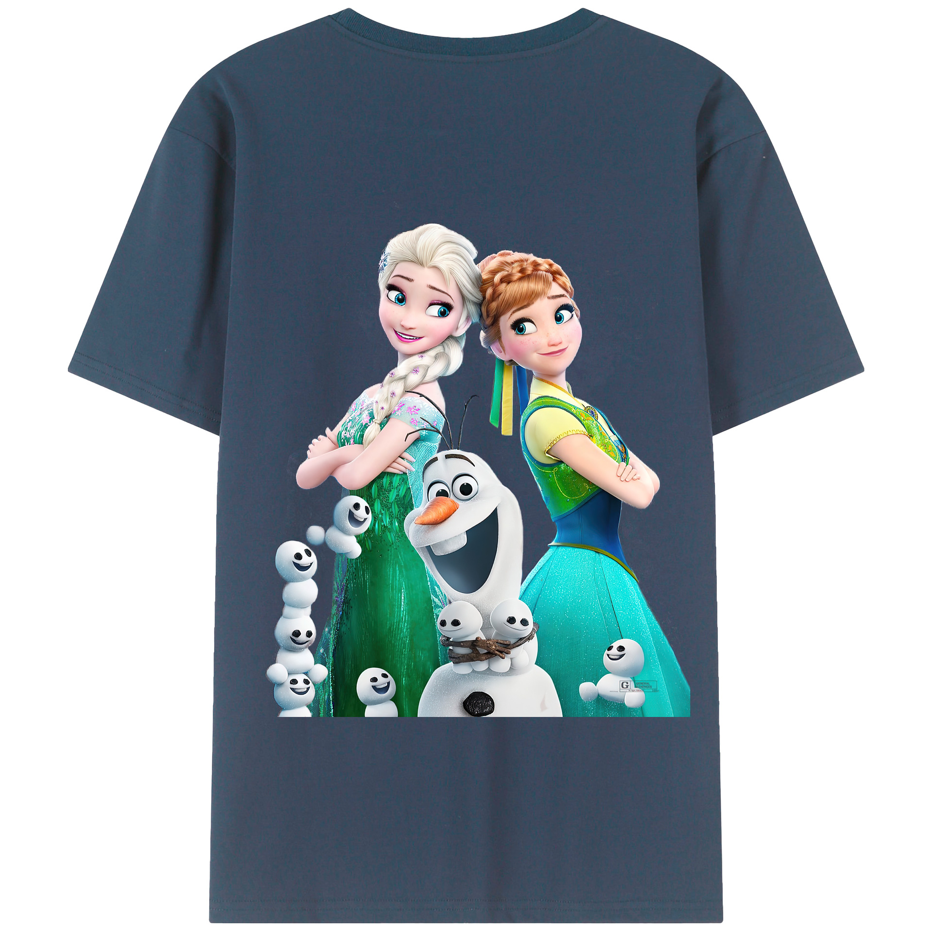 （画像用） アナと雪の女王 アンナ エルサ Frozen Anna Elsa 綿100％半袖Tシャツ（背面プリント）