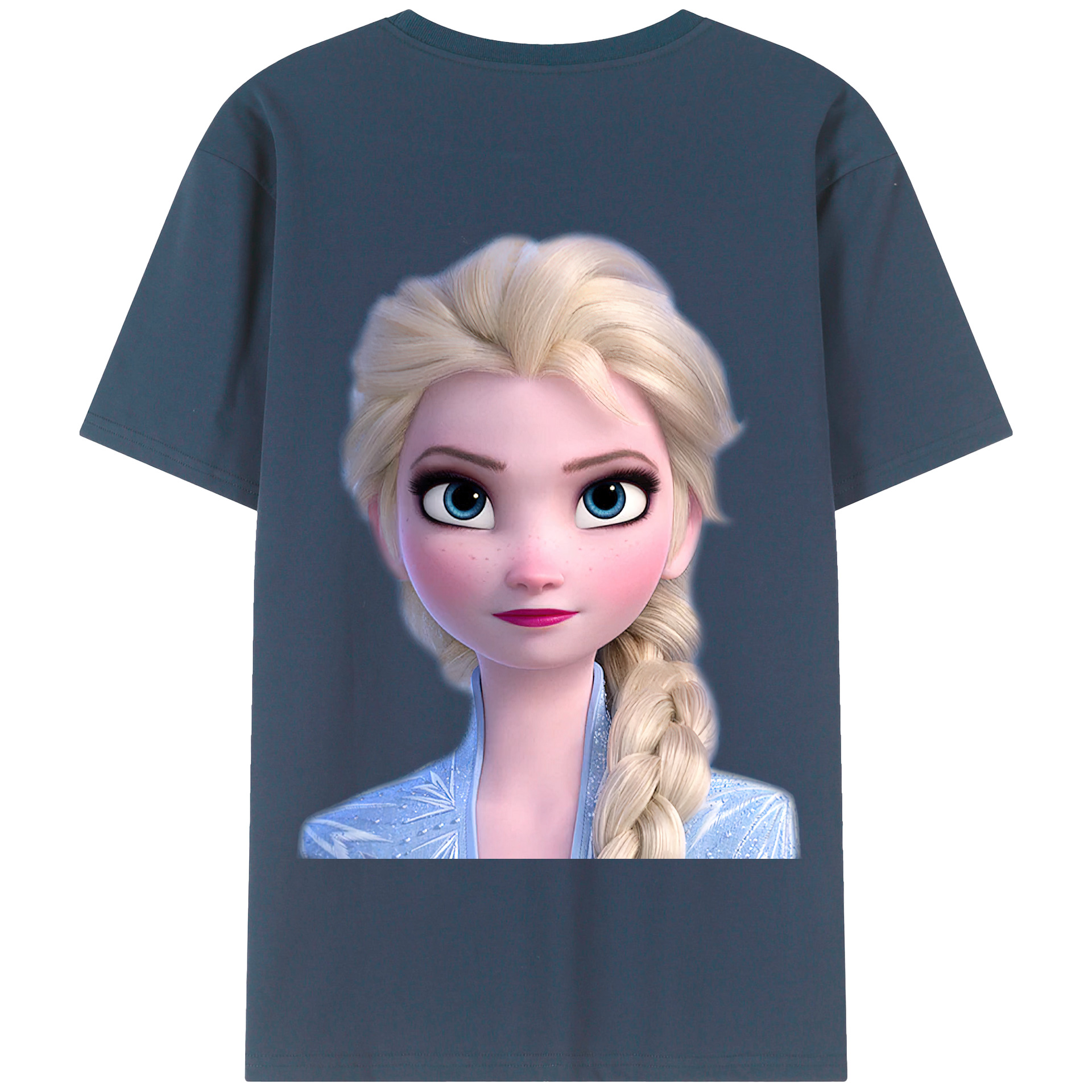 （画像用） アナと雪の女王 アンナ エルサ Frozen Anna Elsa 綿100％半袖Tシャツ（背面プリント）