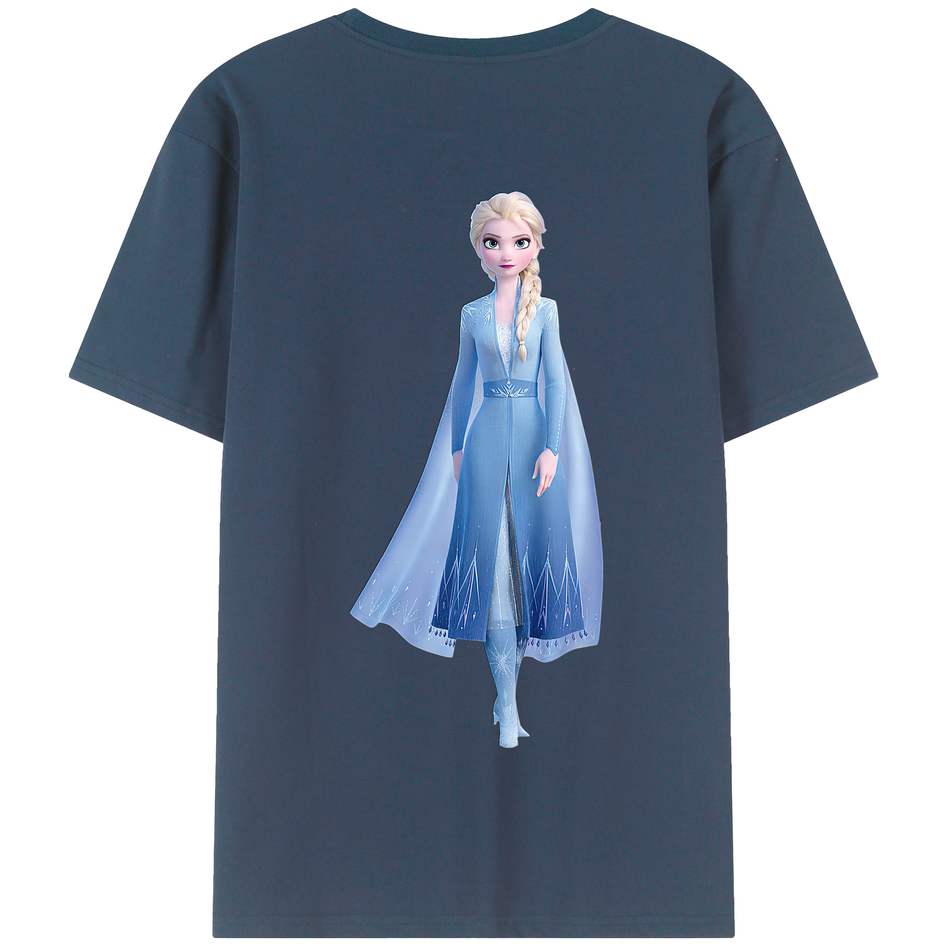 （画像用） アナと雪の女王 アンナ エルサ Frozen Anna Elsa 綿100％半袖Tシャツ（背面プリント）