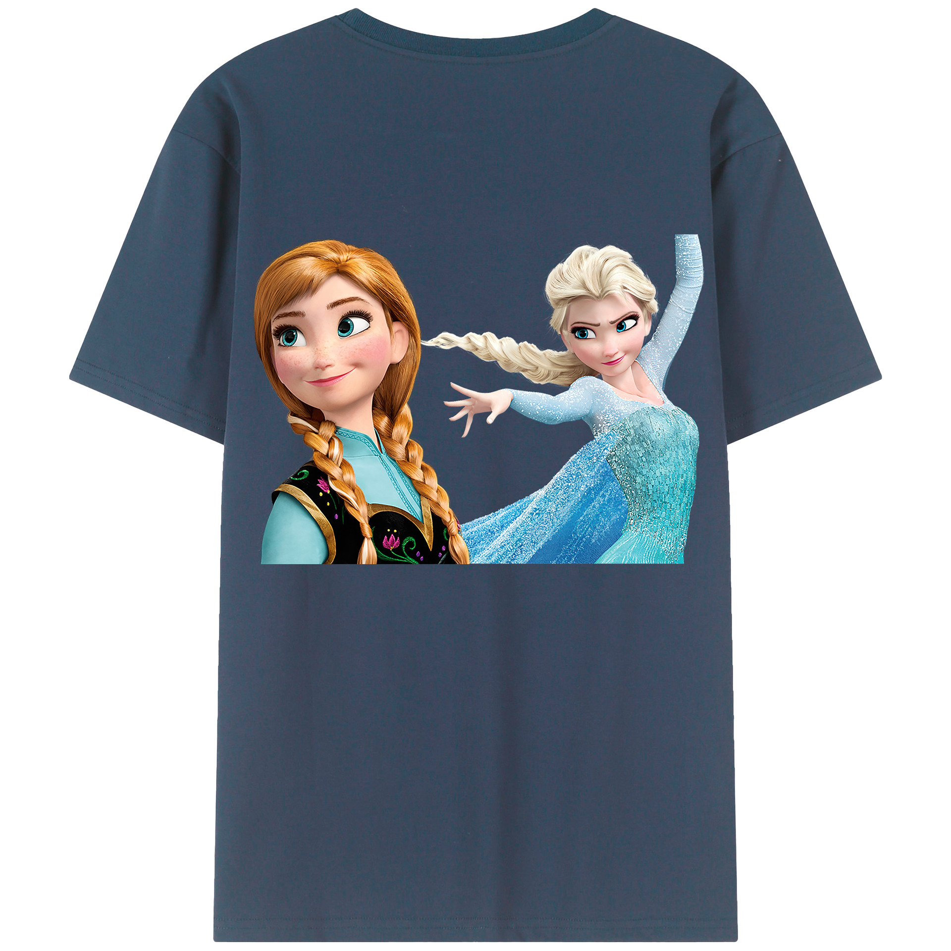 （画像用） アナと雪の女王 アンナ エルサ Frozen Anna Elsa 綿100％半袖Tシャツ（背面プリント）