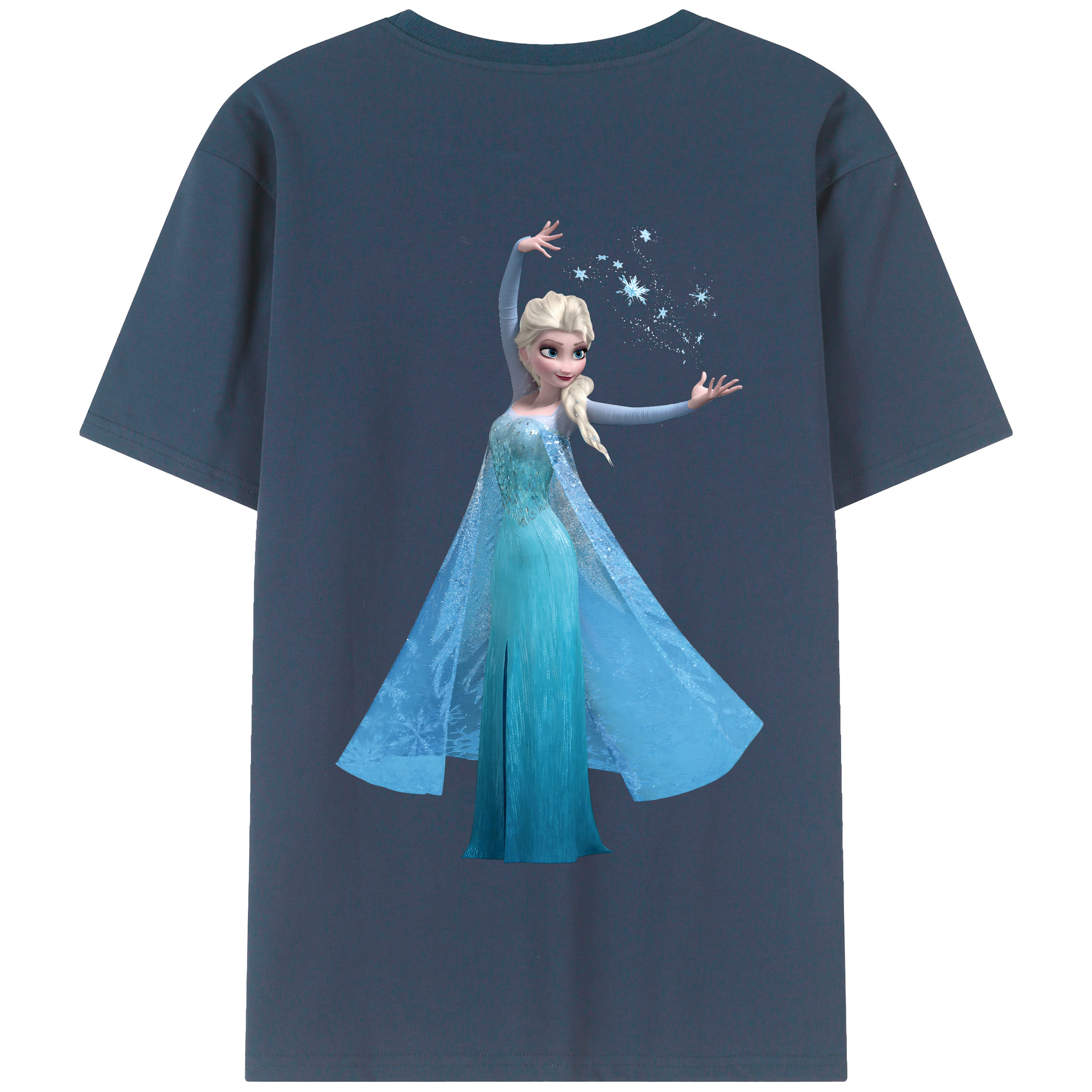 （画像用） アナと雪の女王 アンナ エルサ Frozen Anna Elsa 綿100％半袖Tシャツ（背面プリント）
