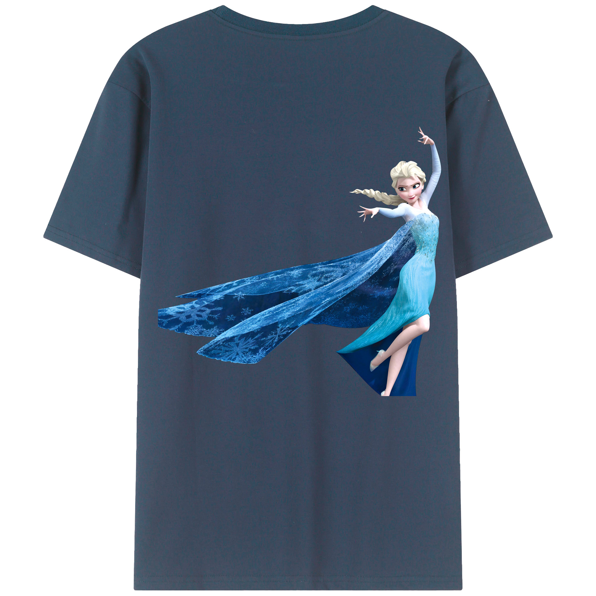 （画像用） アナと雪の女王 アンナ エルサ Frozen Anna Elsa 綿100％半袖Tシャツ（背面プリント）